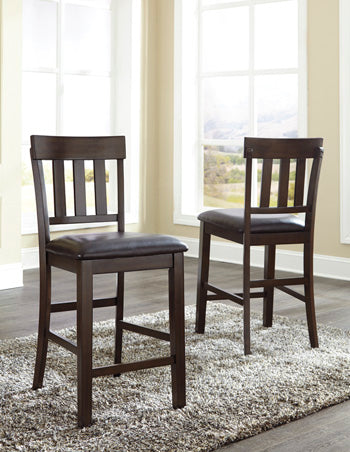 Luxury Living Gallery - Ashley Furniture - Haddigan Dining Room - Counter Height Bar Stool (Set of 2) / Dark Brown - D596-124X2