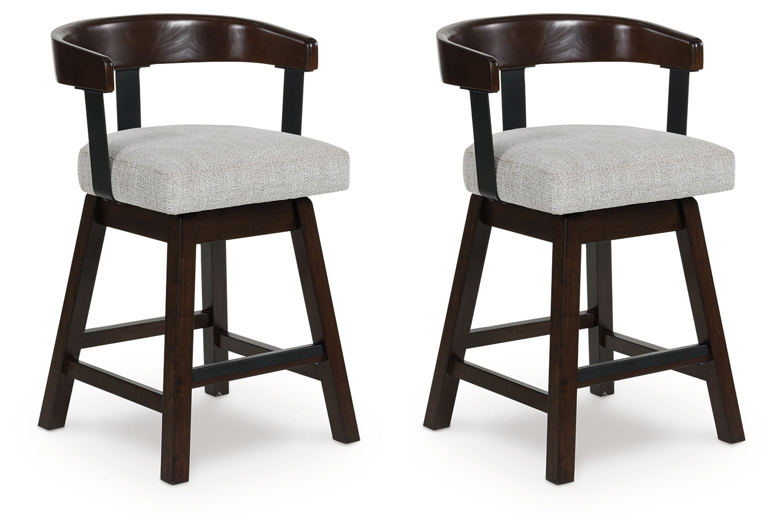 Luxury Living Gallery - Ashley Furniture - Haddigan Dining Room - Counter Height Barstool (Set of 2) / Dark Brown - D596-224X2