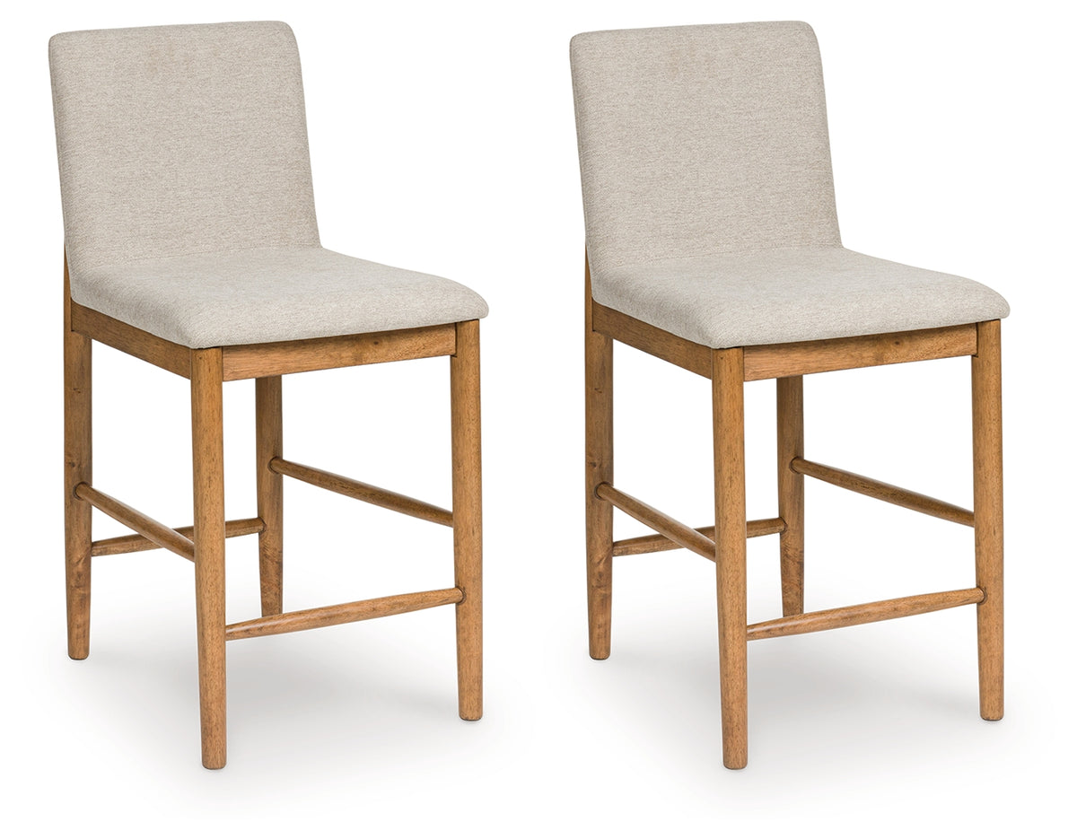 Luxury Living Gallery - Ashley Furniture - Isanti Dining Room - Counter Height Barstool (Set of 2) / Light Brown - D752-124X2