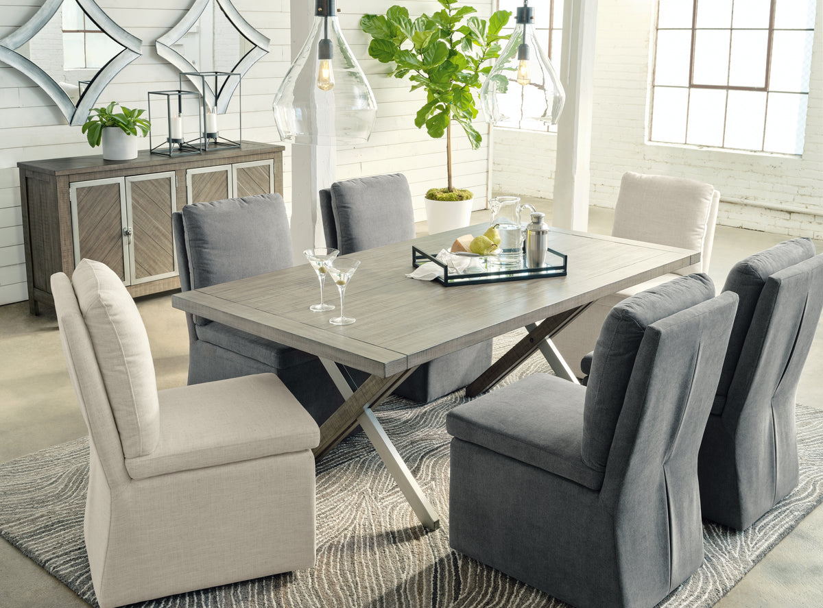 Luxury Living Gallery - Ashley Furniture - Krystanza Dining Room - Rectangular Dining Room Table / Weathered Gray - D766-25