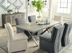 Luxury Living Gallery - Ashley Furniture - Krystanza Dining Room - Rectangular Dining Room Table / Weathered Gray - D766-25