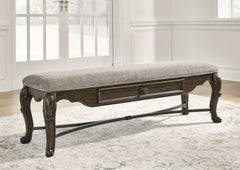 Luxury Living Gallery - Ashley Furniture - Maylee Dining Room - Dining Buffet and Hutch / Dark Brown / 71.75"W x 20.75"D x 89.25"H - D947D1