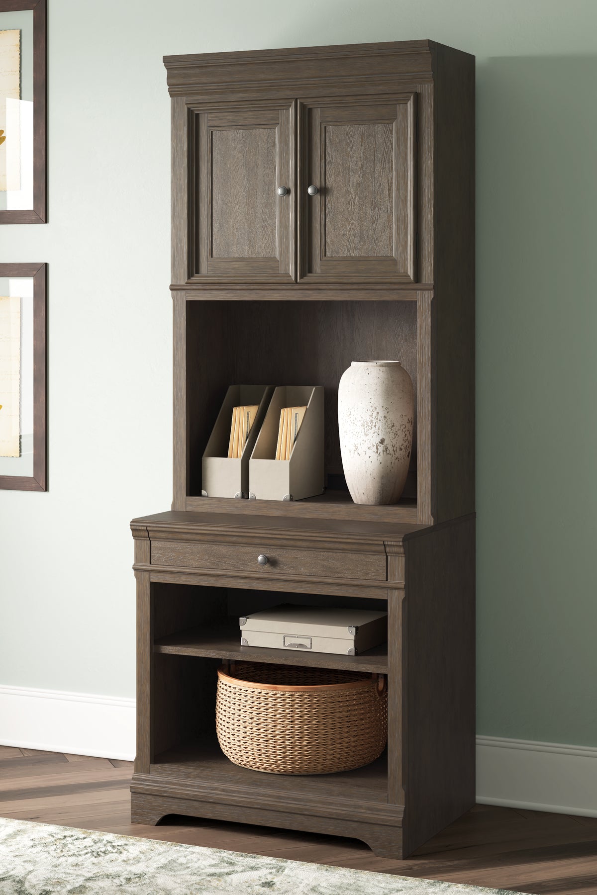 Luxury Living Gallery - Ashley Furniture - Janismore Bookcase - Bookcase / Weathered Gray - H776H7