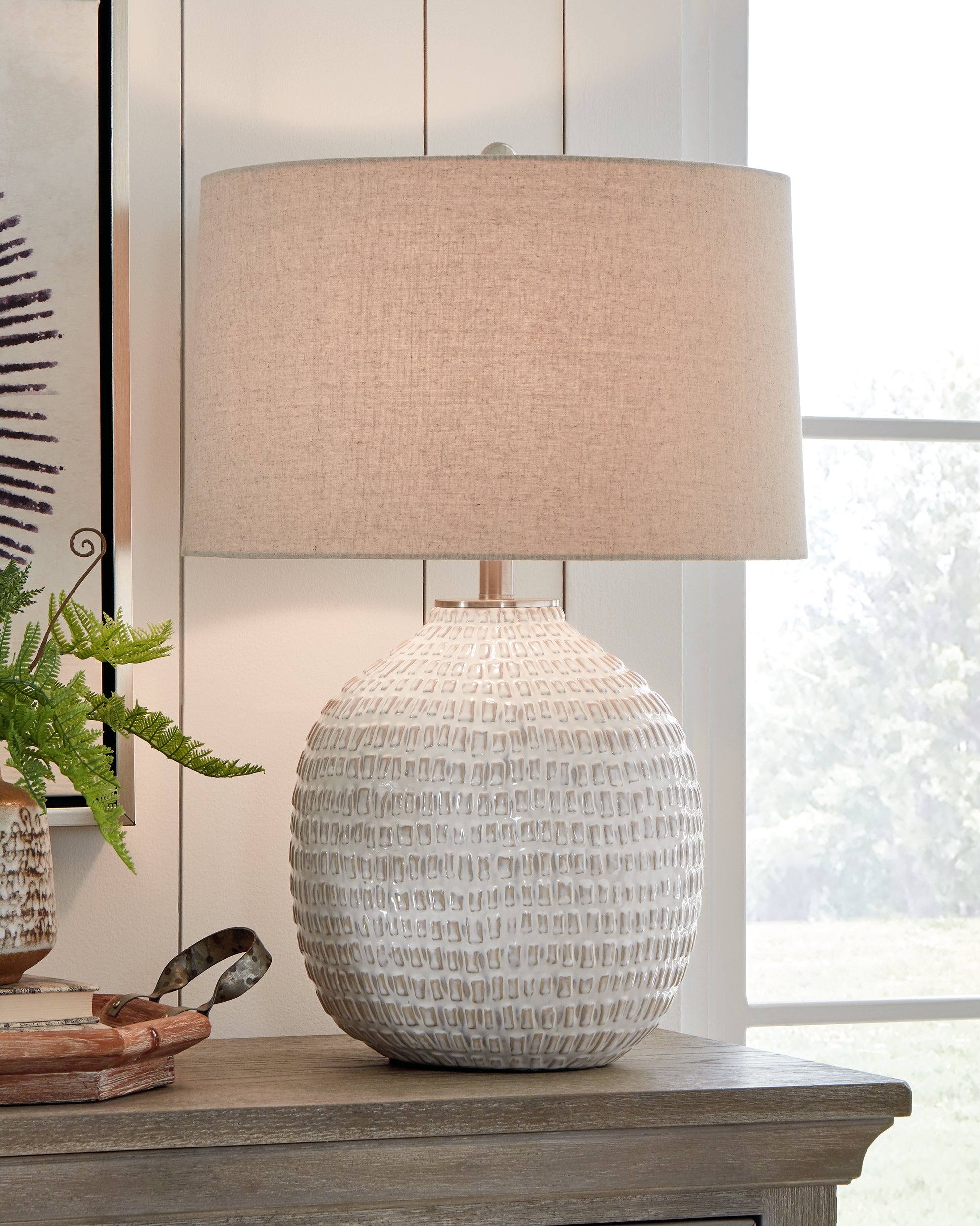 Luxury Living Gallery - Ashley Furniture - Jamon Lighting - Table Lamp (Set of 2) / Beige - L100764X2
