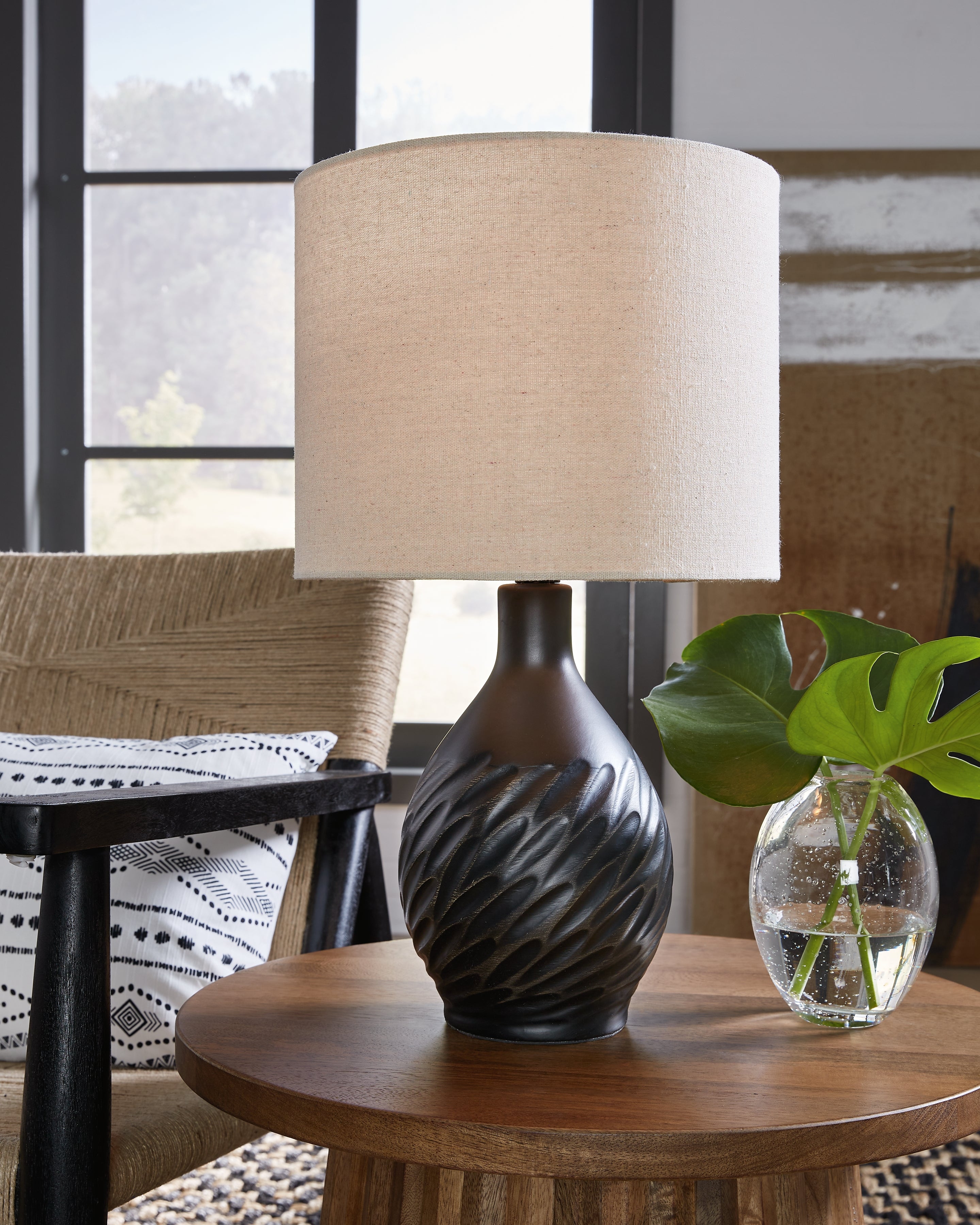 Luxury Living Gallery - Ashley Furniture - Garinton Lighting - Table Lamp (Set of 2) / Black - L180184X2
