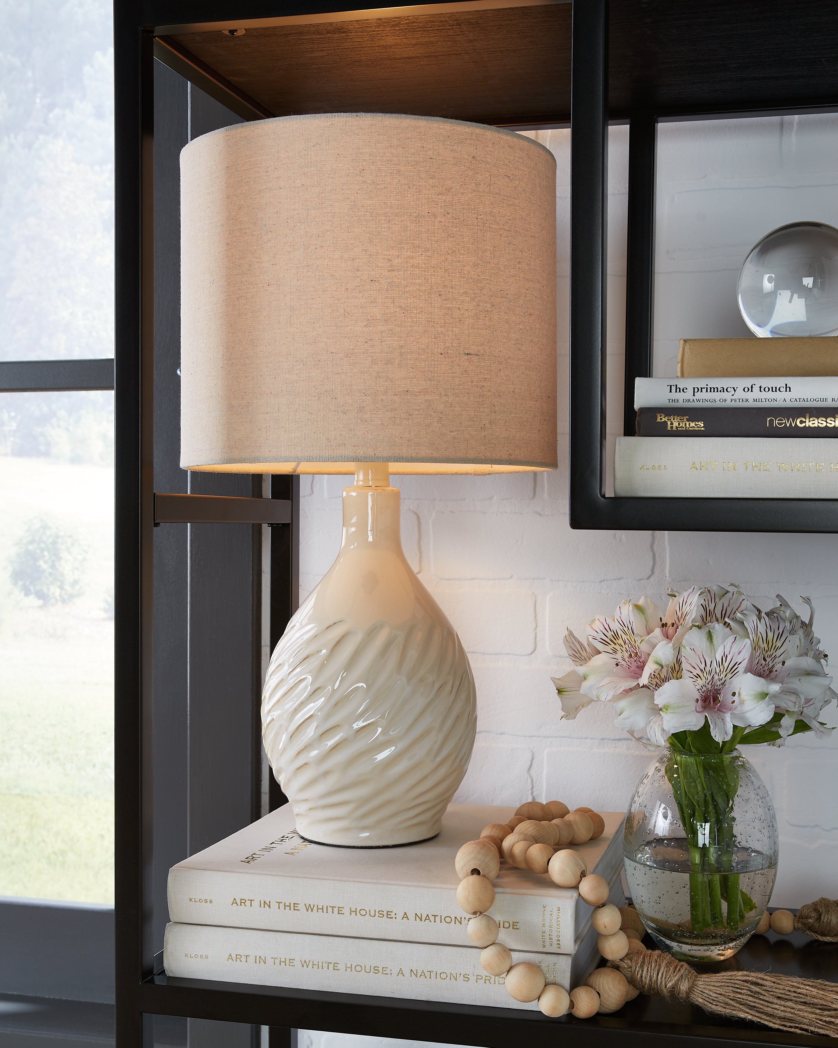 Luxury Living Gallery - Ashley Furniture - Garinton Lighting - Table Lamp (Set of 2) / Cream - L180194X2