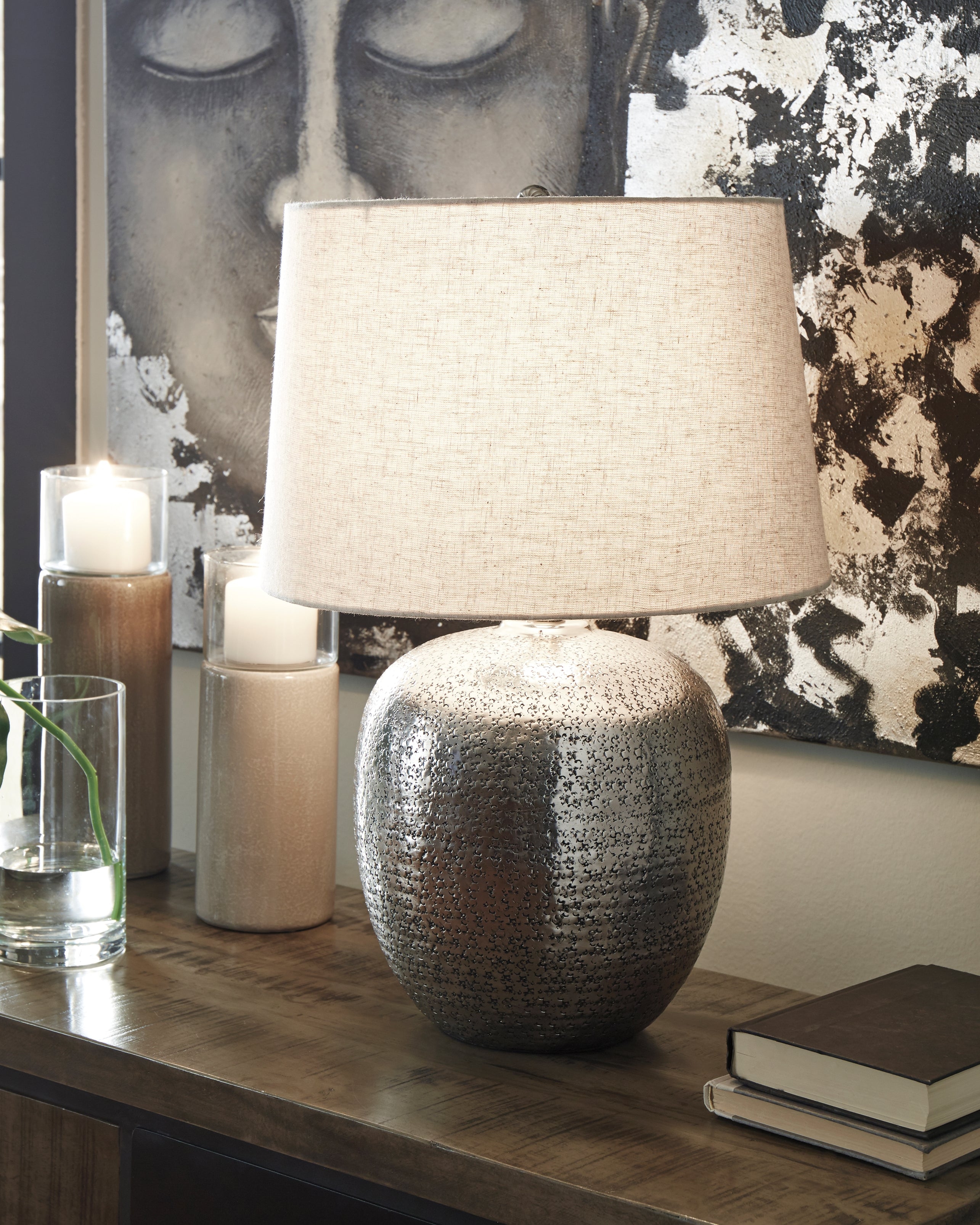 Luxury Living Gallery - Ashley Furniture - Magalie Lighting - Table Lamp (Set of 2) / Antique Silver Finish - L207314X2