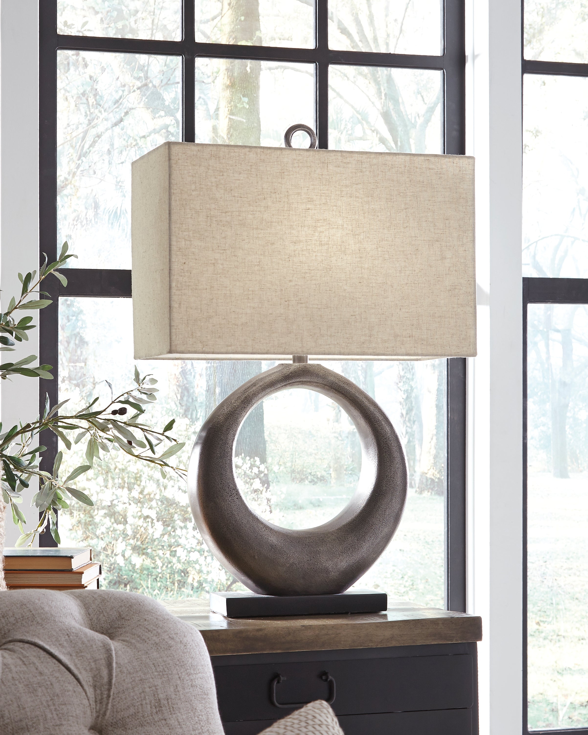 Luxury Living Gallery - Ashley Furniture - Saria Lighting - Table Lamp (Set of 2) / Antique Silver Finish - L207394X2