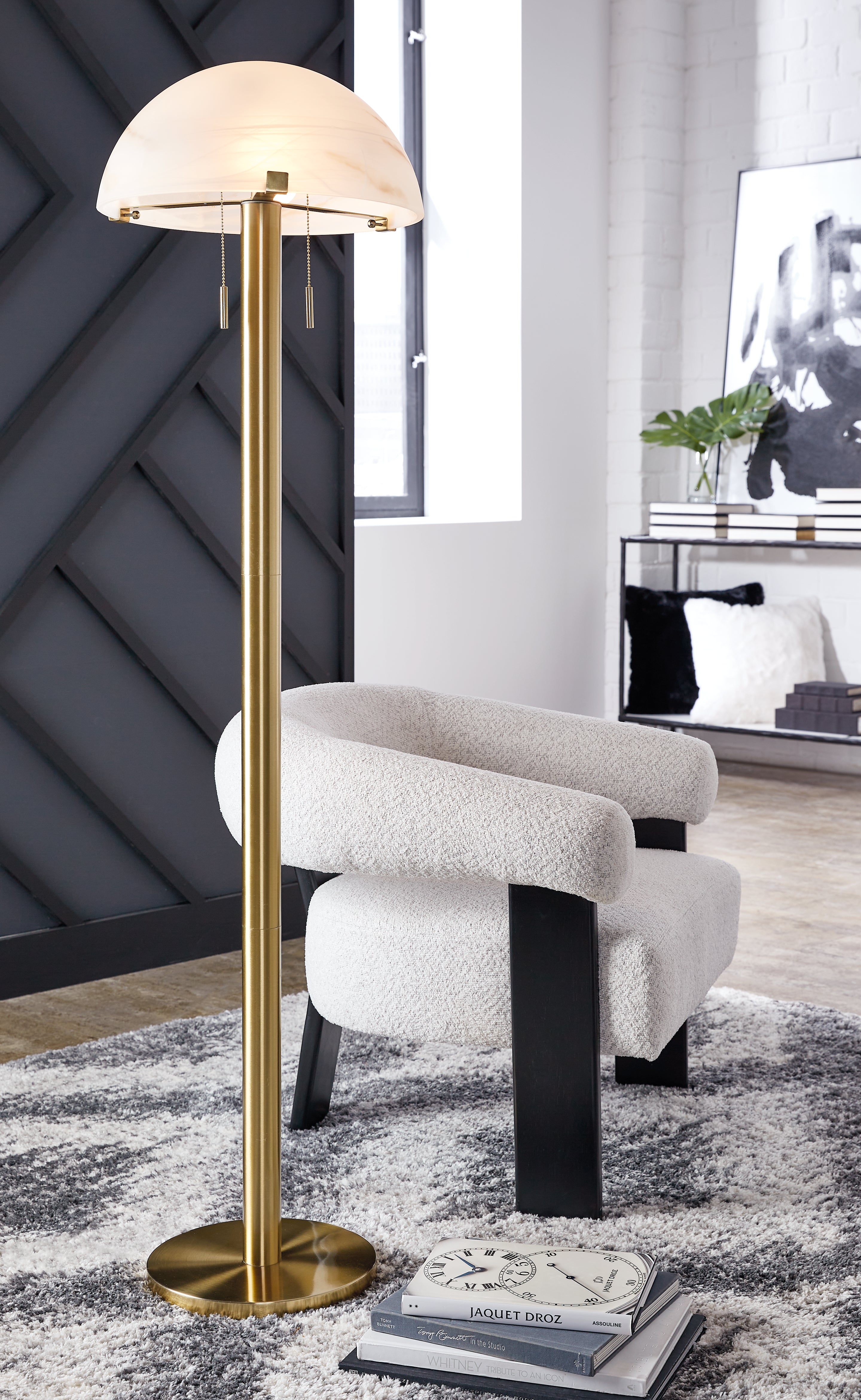Luxury Living Gallery - Ashley Furniture - Tobbinsen Lighting - Metal Floor Lamp (1/CN) / Brass Finish - L208421