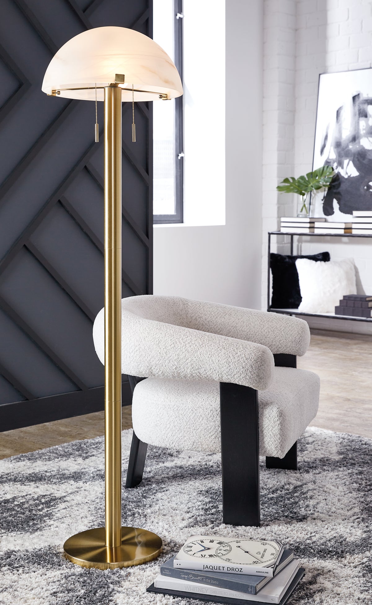 Luxury Living Gallery - Ashley Furniture - Tobbinsen Lighting - Metal Floor Lamp (1/CN) / Brass Finish - L208421