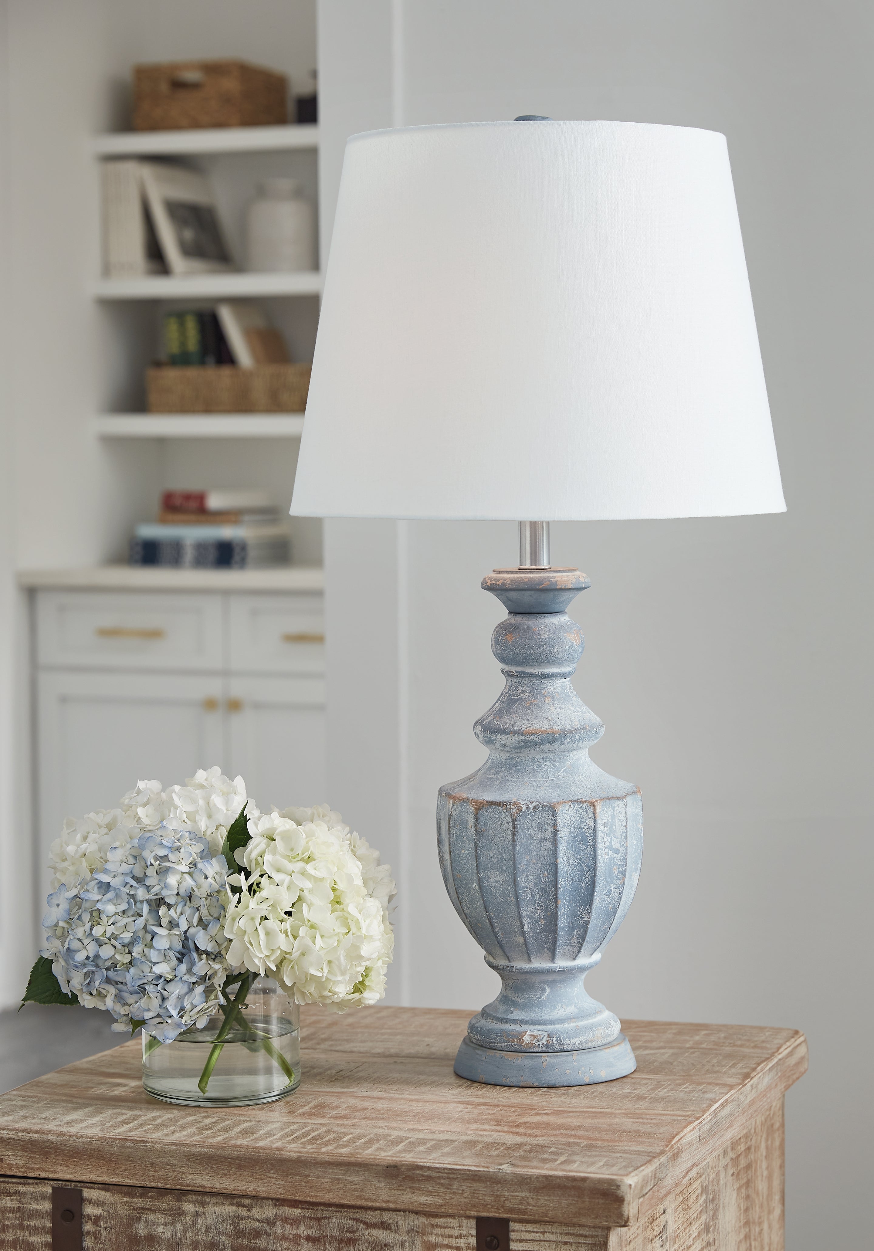 Luxury Living Gallery - Ashley Furniture - Cylerick Lighting - Table Lamp (Set of 2) / Antique Blue - L235714X2