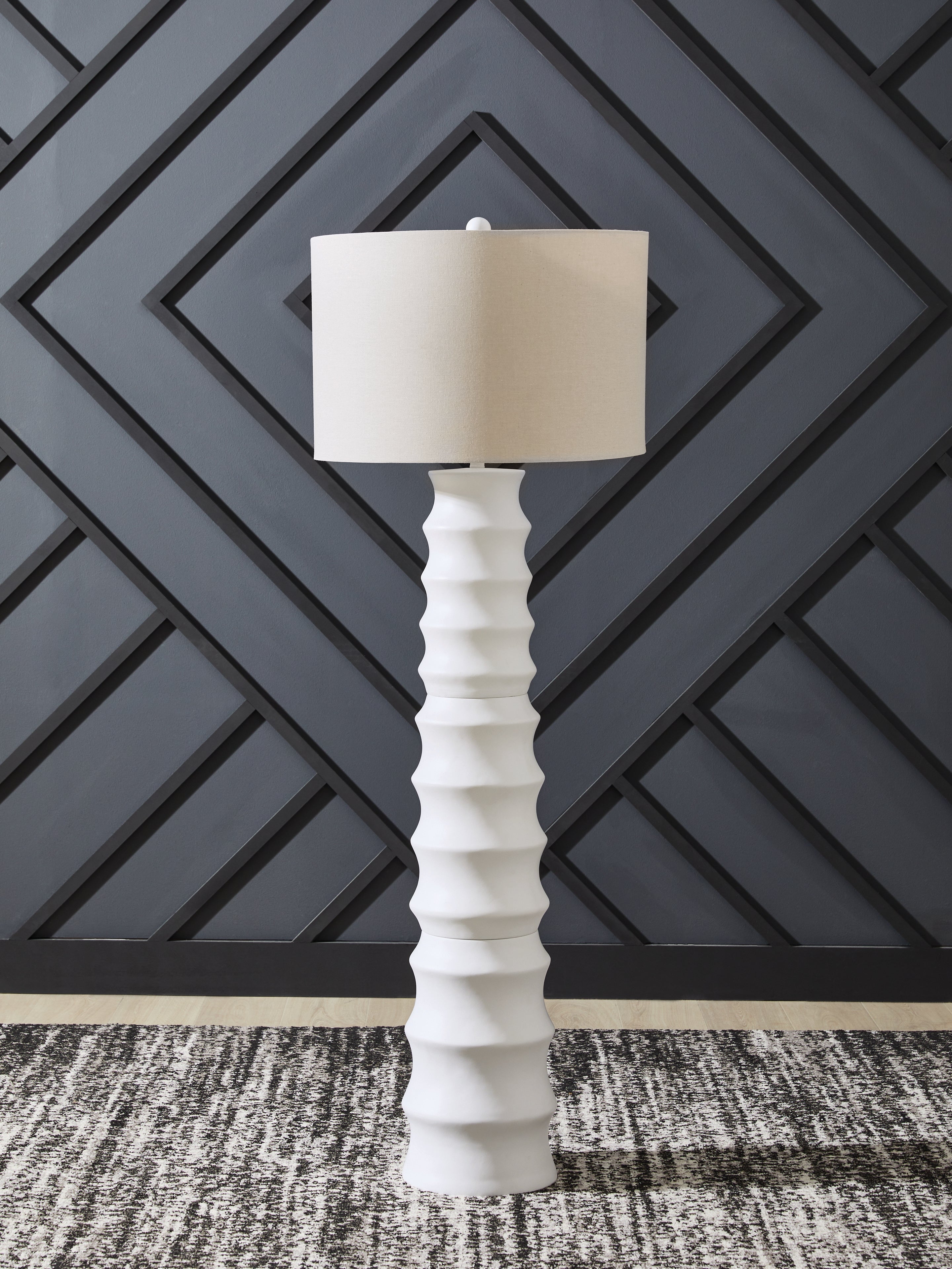 Luxury Living Gallery - Ashley Furniture - Veraleigh Lighting - Poly Floor Lamp (1/CN) / White - L235851
