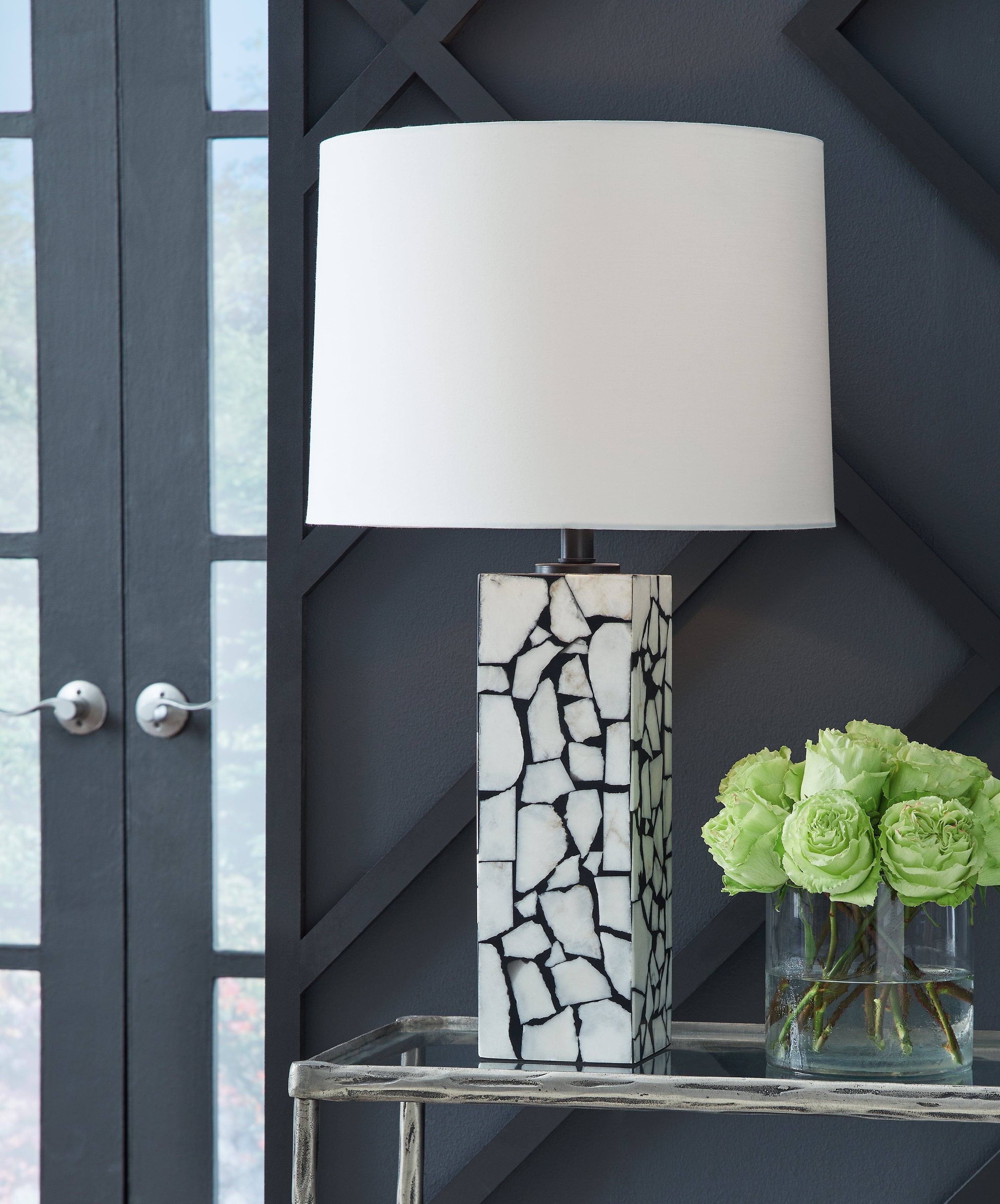 Luxury Living Gallery - Ashley Furniture - Macaria Lighting - Table Lamp (Set of 2) / White/Black - L429044X2