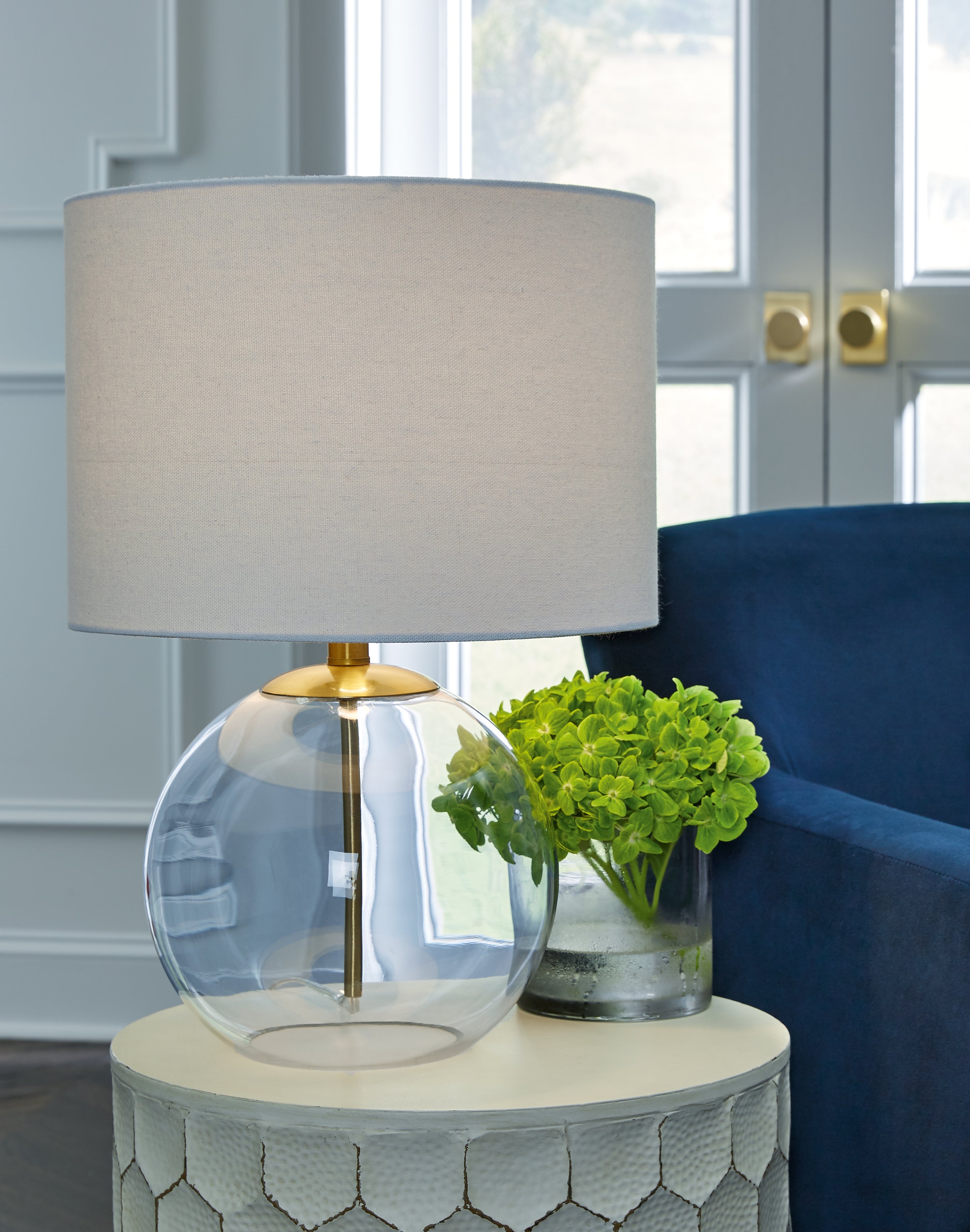 Luxury Living Gallery - Ashley Furniture - Samder Lighting - Table Lamp (Set of 2) / Clear/Brass Finish - L430744X2