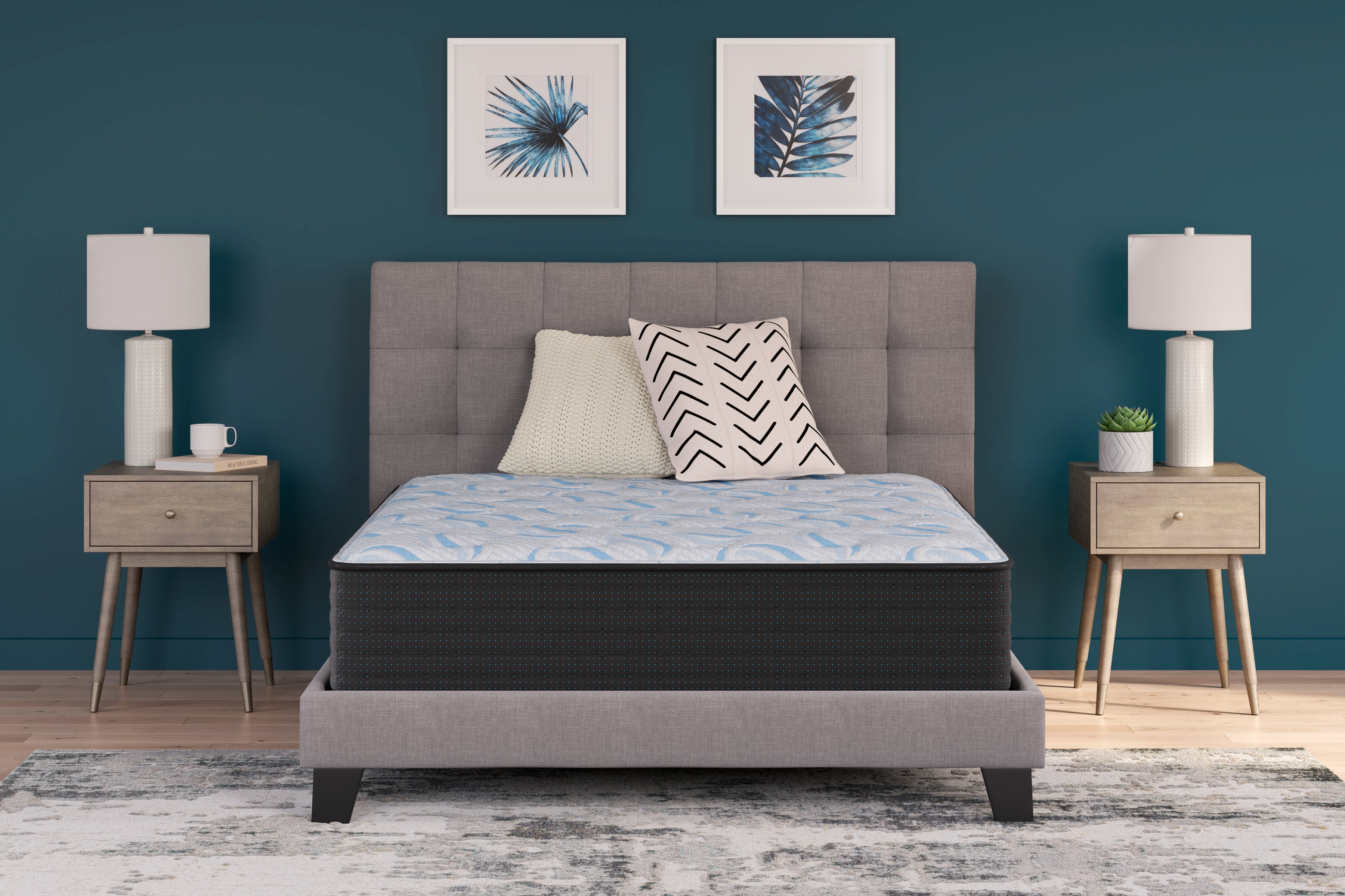 Luxury Living Gallery - Ashley Furniture - Elite Springs Firm Mattresses - California King / Gray/Blue - M40551