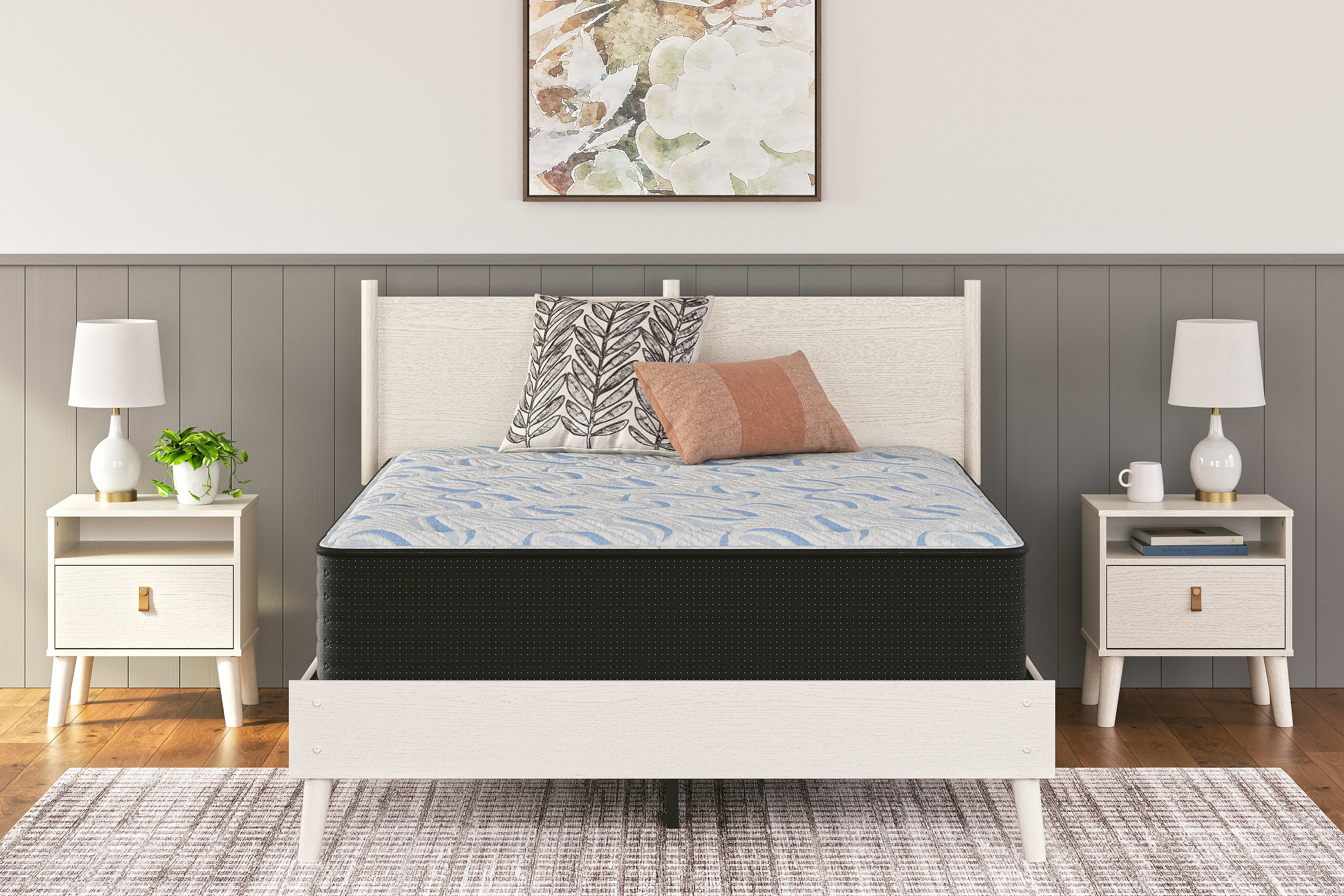 Luxury Living Gallery - Ashley Furniture - Elite Springs Plush Mattresses - Queen / Gray/Blue - M40631