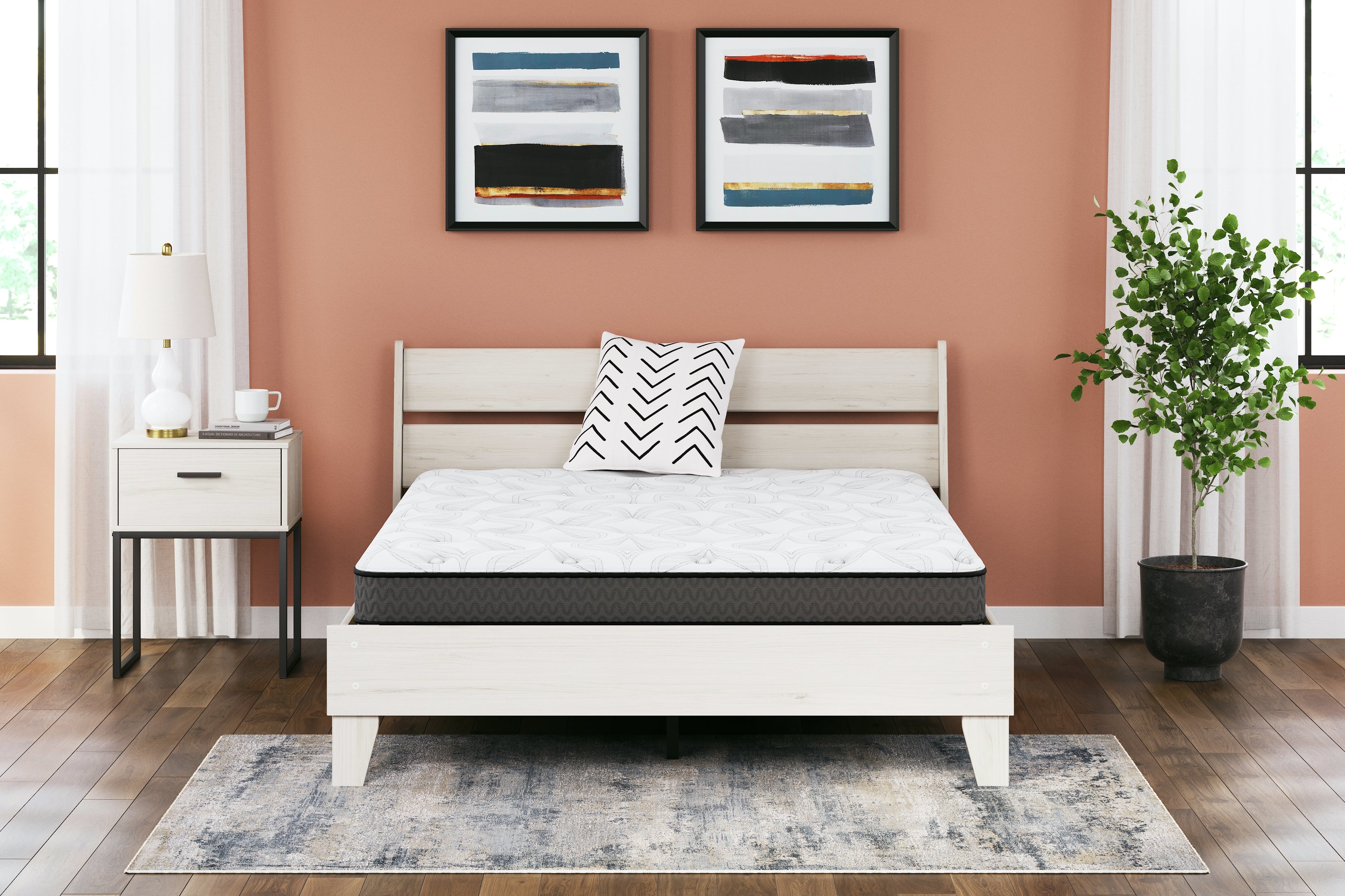Luxury Living Gallery - Ashley Furniture - 8 Inch Bonnell Hybrid Mattresses - Full / White - M58721