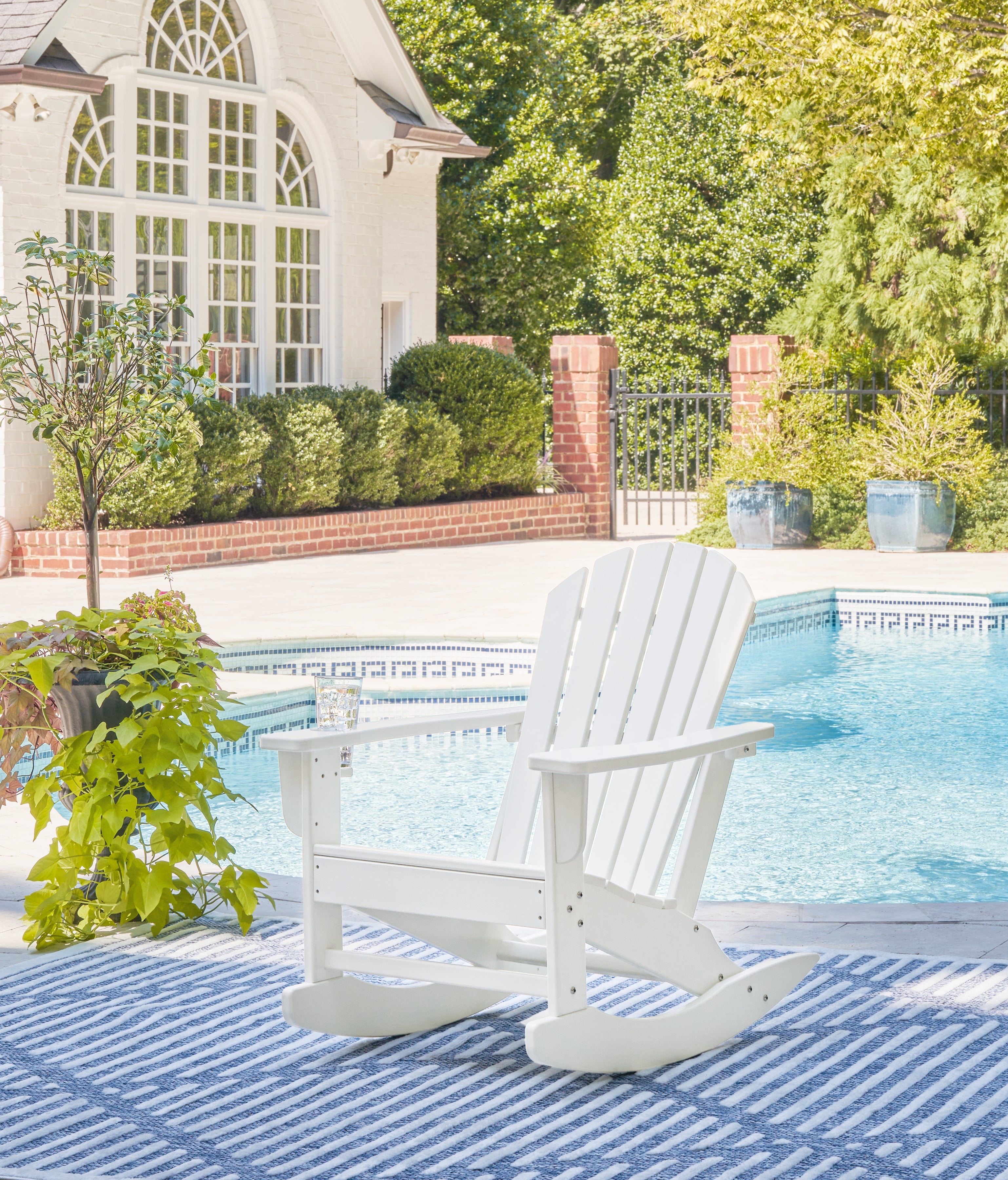 Luxury Living Gallery - Ashley Furniture - Sundown Treasure Outdoor - Rocking Chair / White - P011-827