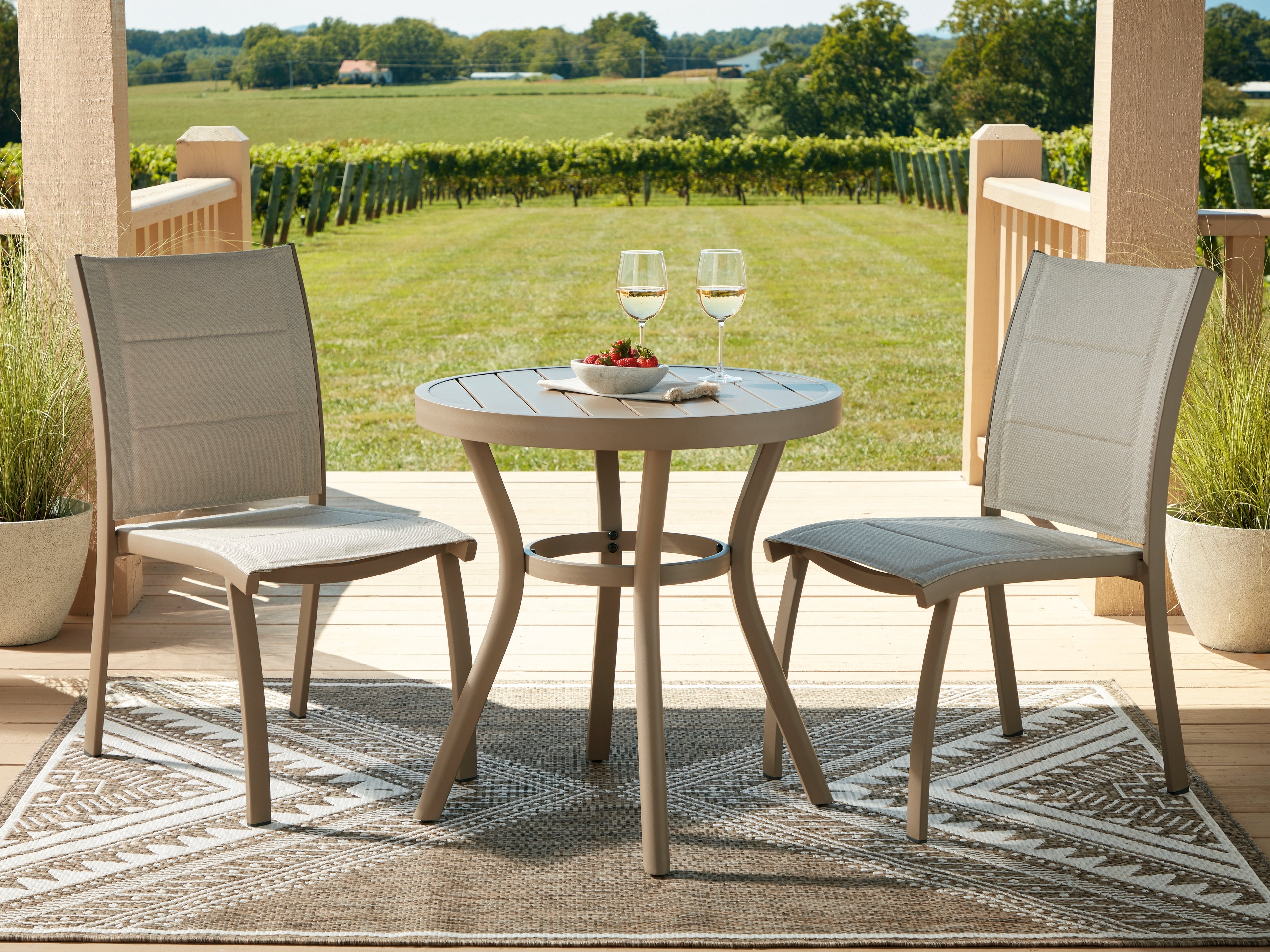 Luxury Living Gallery - Ashley Furniture - Mission Beach Outdoor - Chairs w/Table Set (3/CN) - PCP200-050