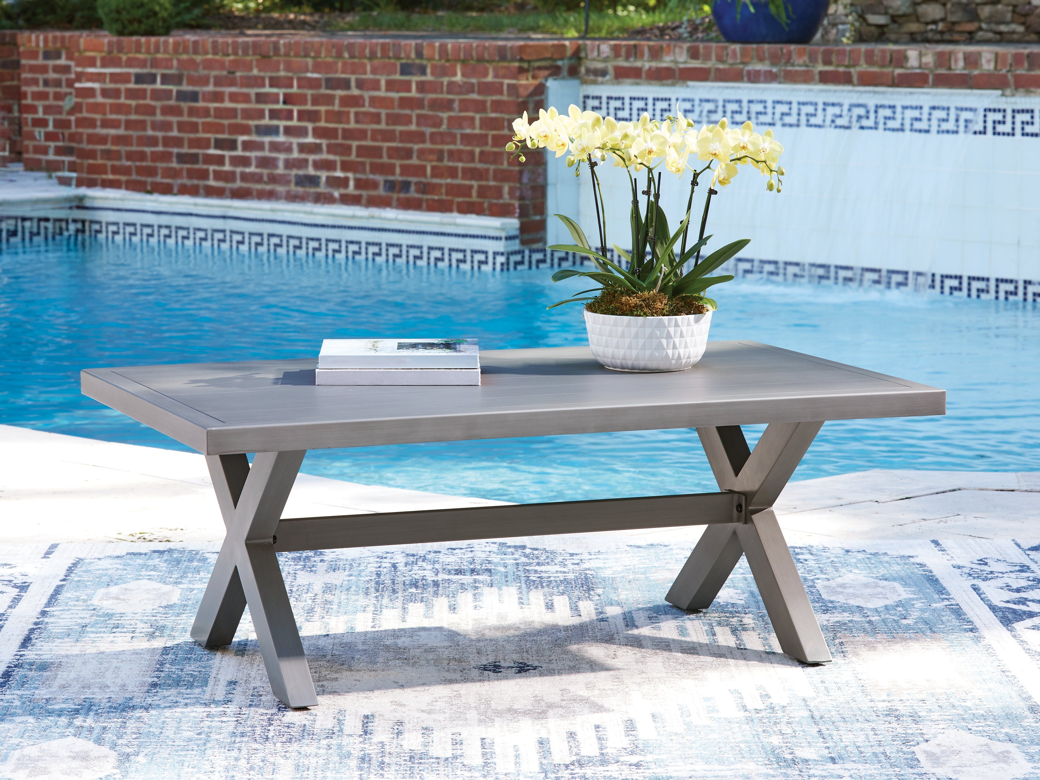 Luxury Living Gallery - Ashley Furniture - Half Moon Beach Outdoor - Rectangular Cocktail Table - PCP418-701