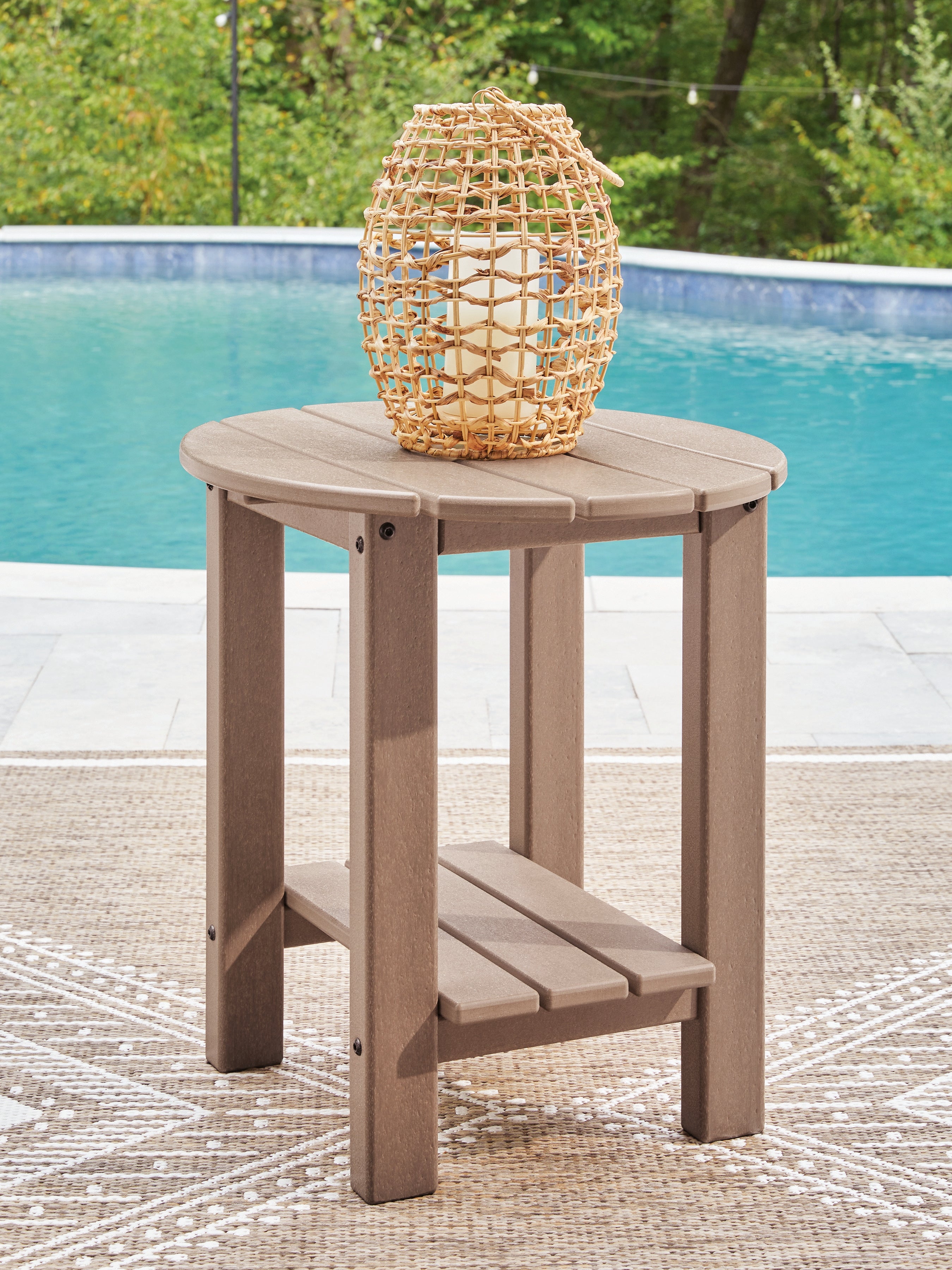 Luxury Living Gallery - Ashley Furniture - Grover Beach Outdoor - Oval End Table / Driftwood - PCP422-706