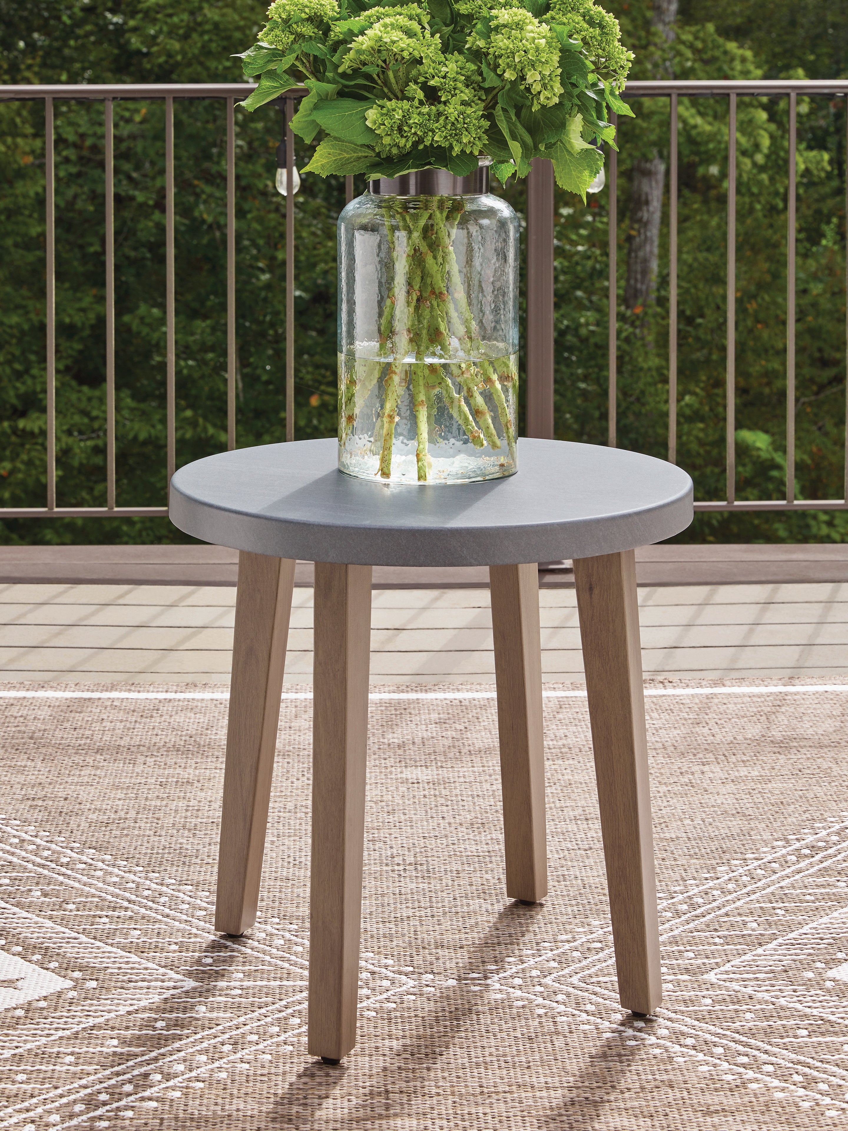 Luxury Living Gallery - Ashley Furniture - Harmony Headlands Outdoor - Round End Table / Natural/Gray - PCP428-706