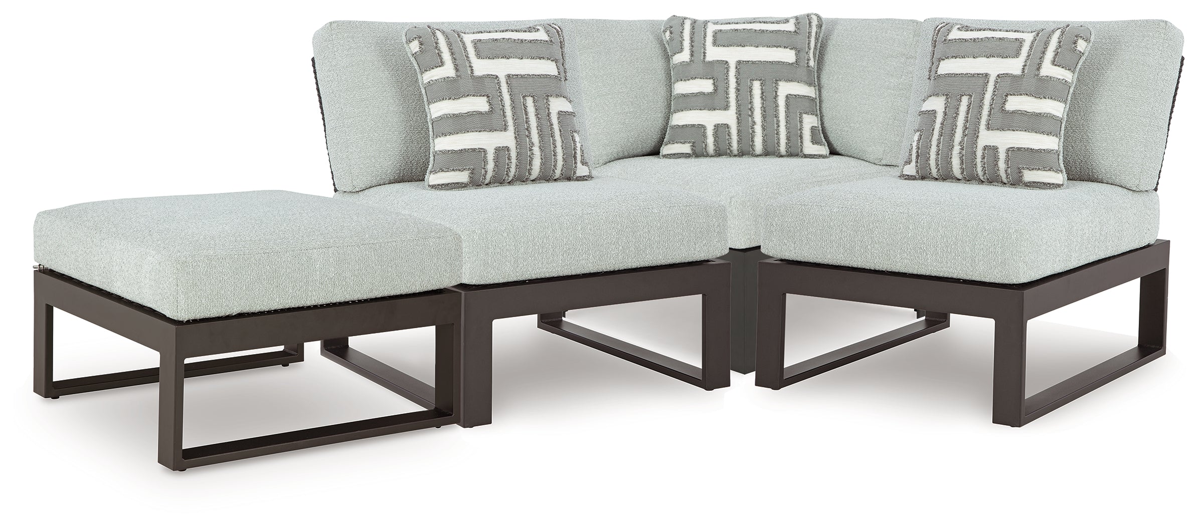 Luxury Living Gallery - Ashley Furniture - Beachloft Outdoor - 4-Piece Outdoor Sectional / Black/Gray - P490P7