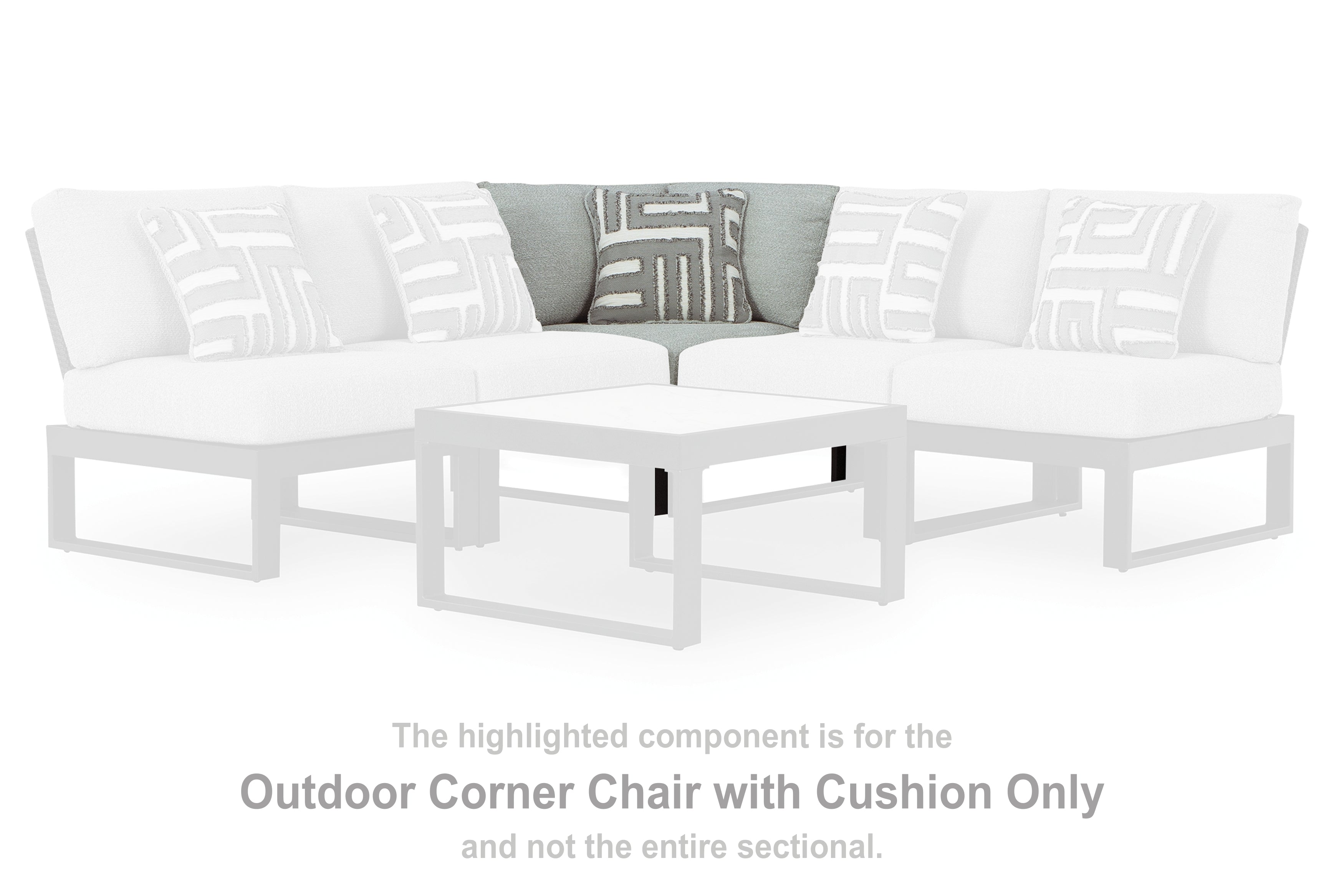 Luxury Living Gallery - Ashley Furniture - Beachloft Outdoor - Corner with Cushion (1/CN) / Black/Gray - P490-877