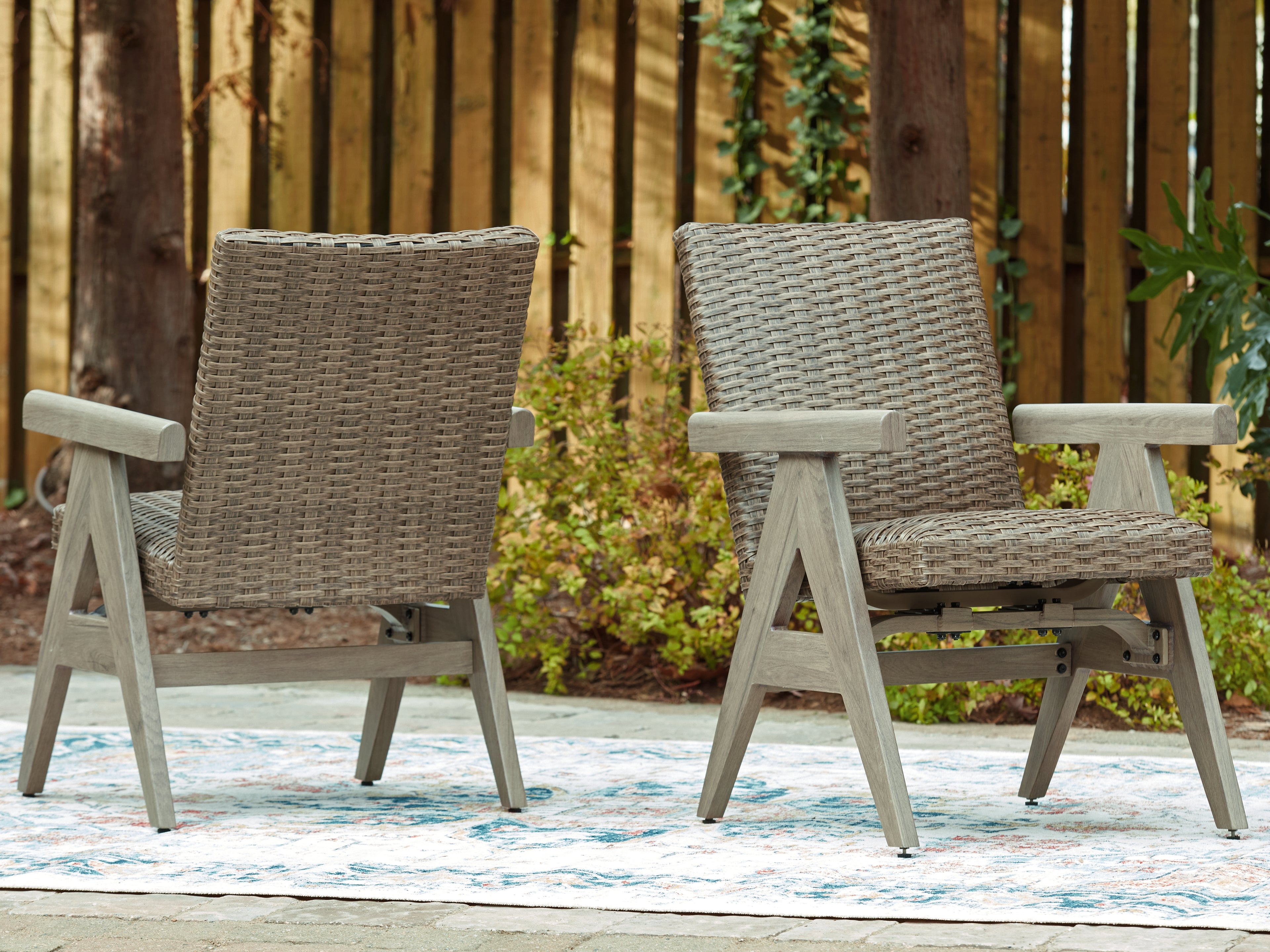 Luxury Living Gallery - Ashley Furniture - Cliff Trails Outdoor - Rocking Arm Chair (Set of 2) / Beige - PCP690-602A