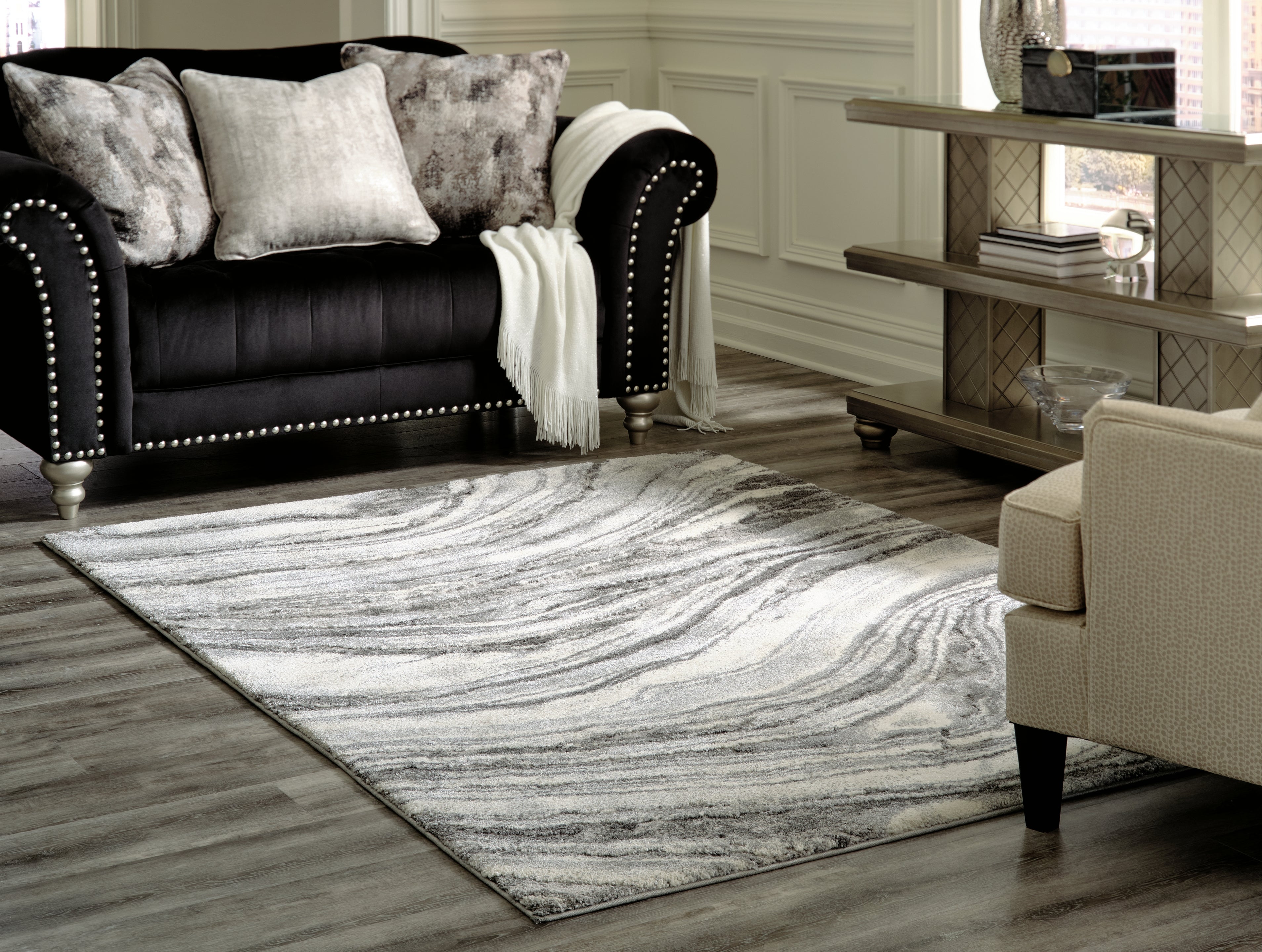 Luxury Living Gallery - Ashley Furniture - Wysdale Rug - 5'3" x 7'3" Rug / Ivory/Gray - R404902