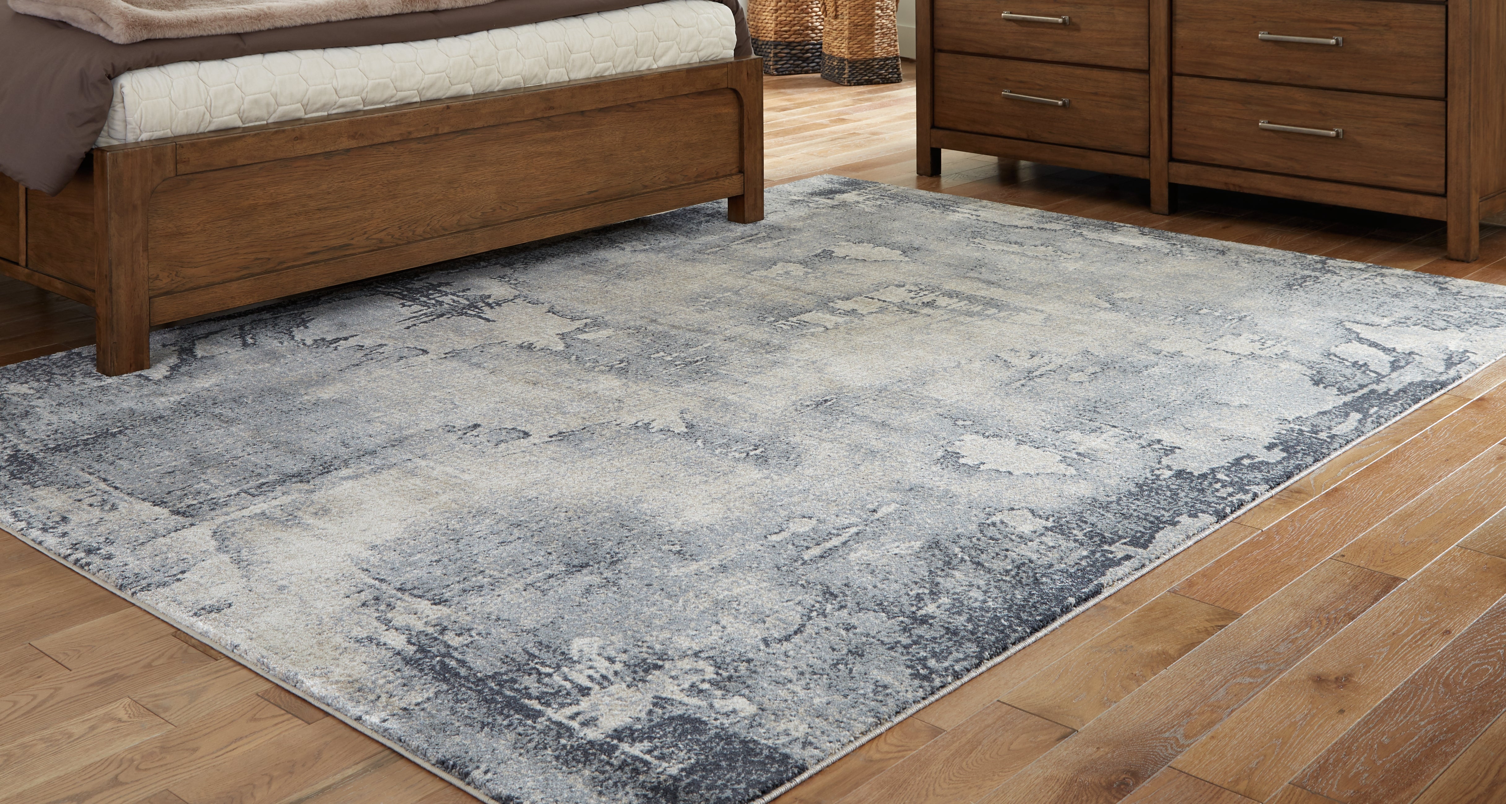 Luxury Living Gallery - Ashley Furniture - Langrich Rug - 7'10" x 10'6" Rug / Blue/Gray/Cream - R406131