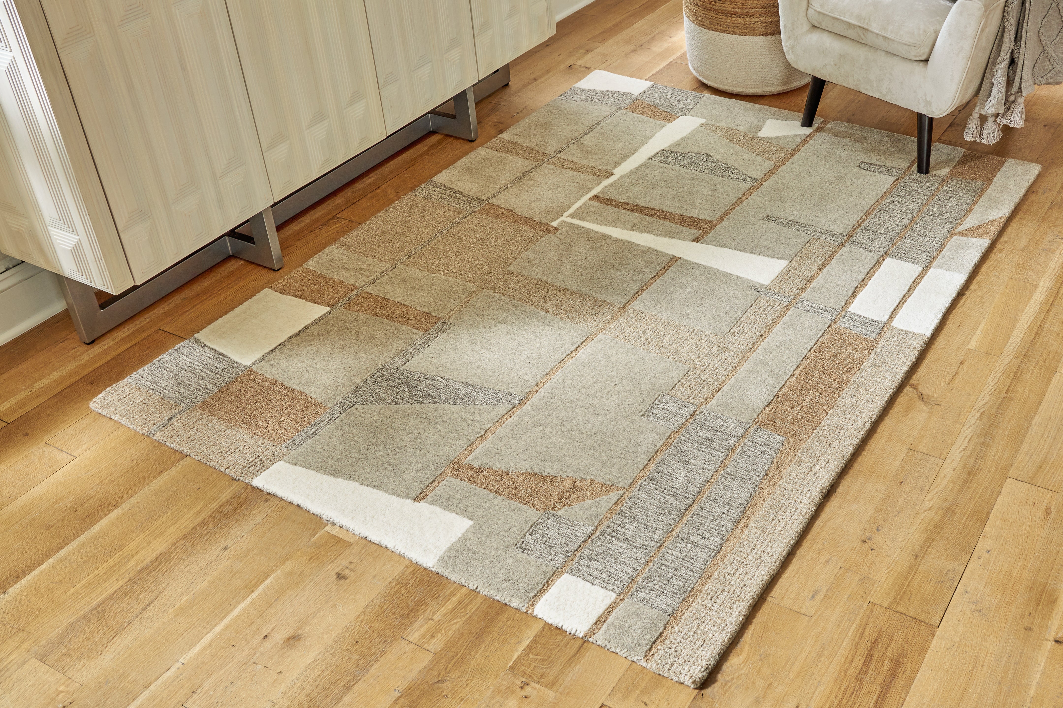 Luxury Living Gallery - Ashley Furniture - Abbotton Rug - 8' x 10' Rug / Taupe/Gray/Caramel - R406331