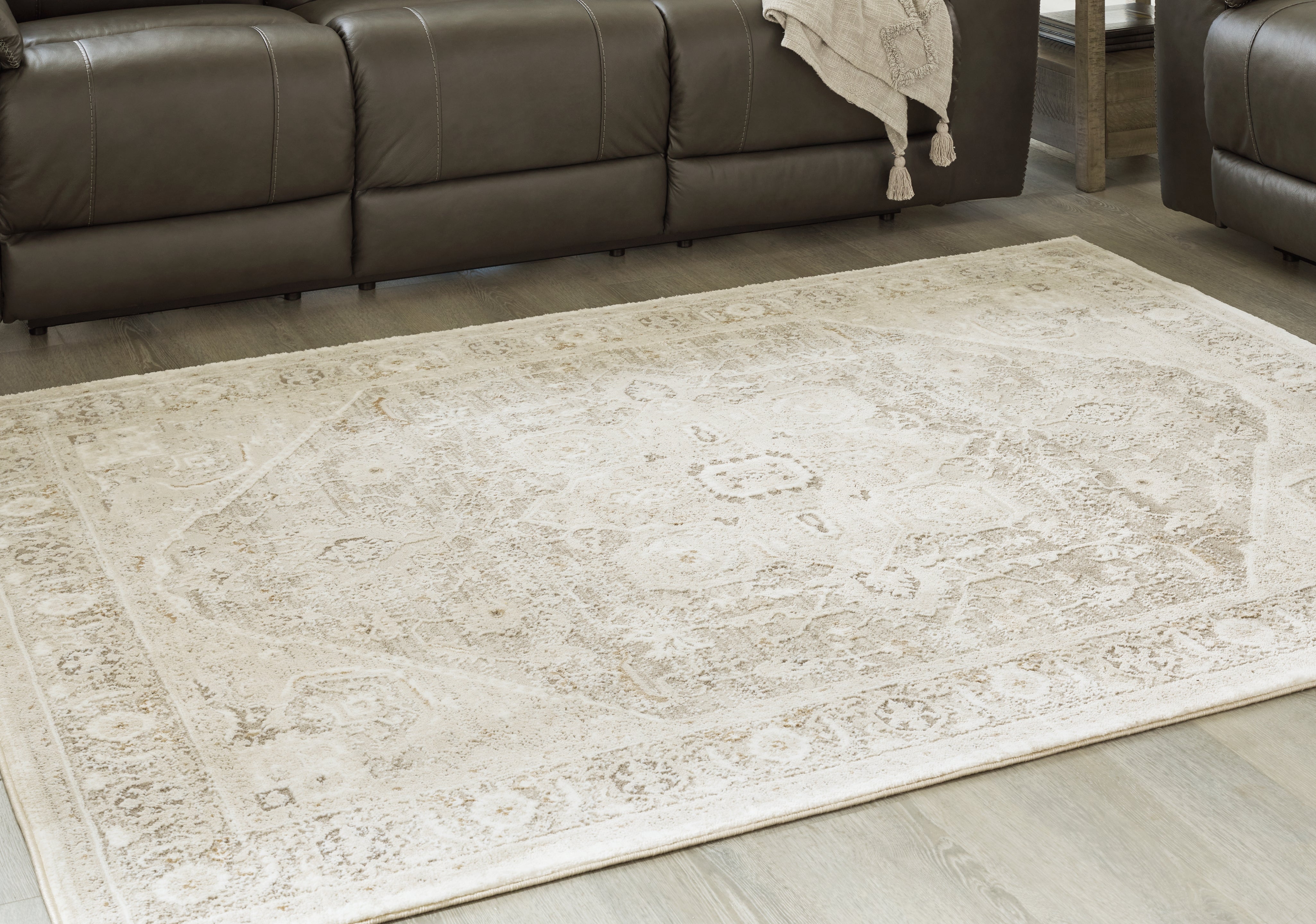 Luxury Living Gallery - Ashley Furniture - Gatwell Rug - 5' x 7' Rug / Ivory/Gray/Tan - R406512