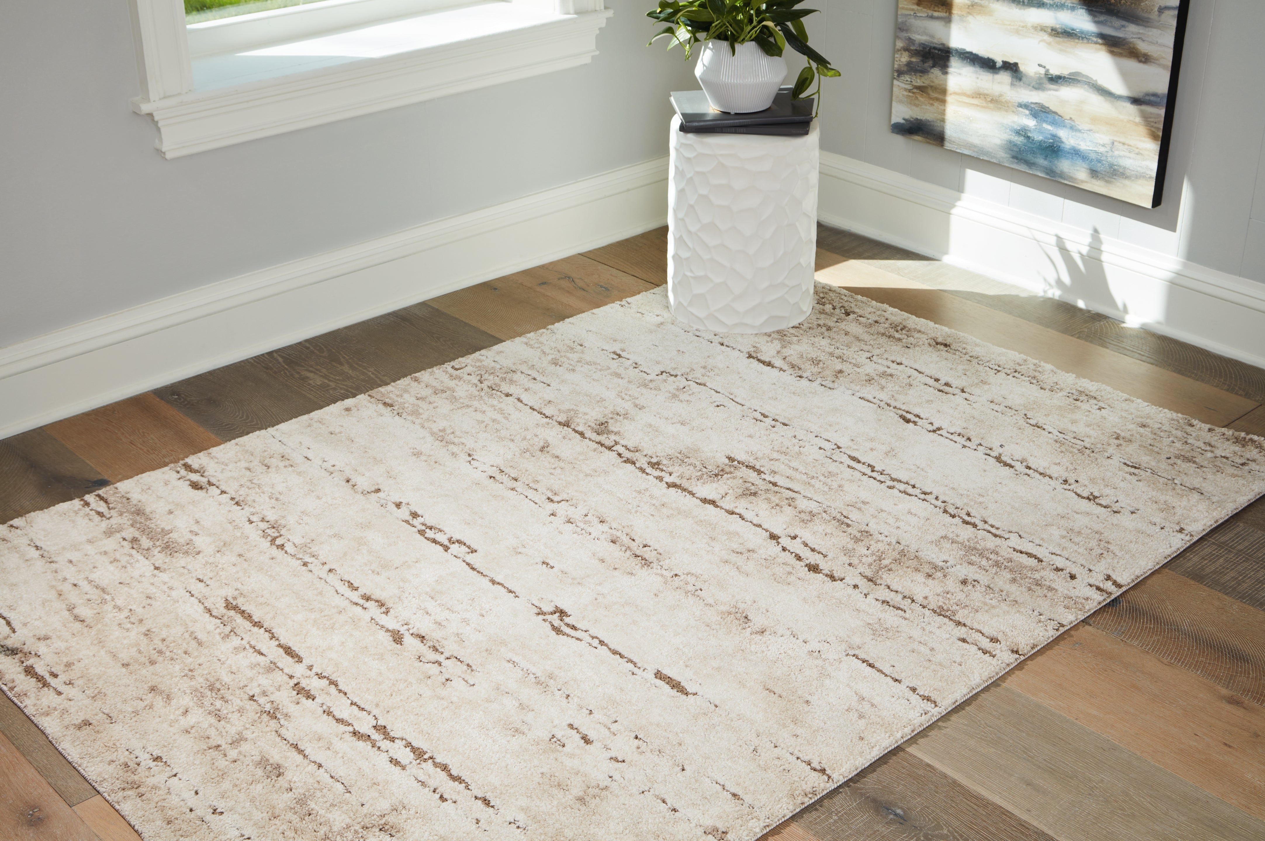 Luxury Living Gallery - Ashley Furniture - Kasney Rug - 5' x 7' Rug / Cream/Brown - R406852
