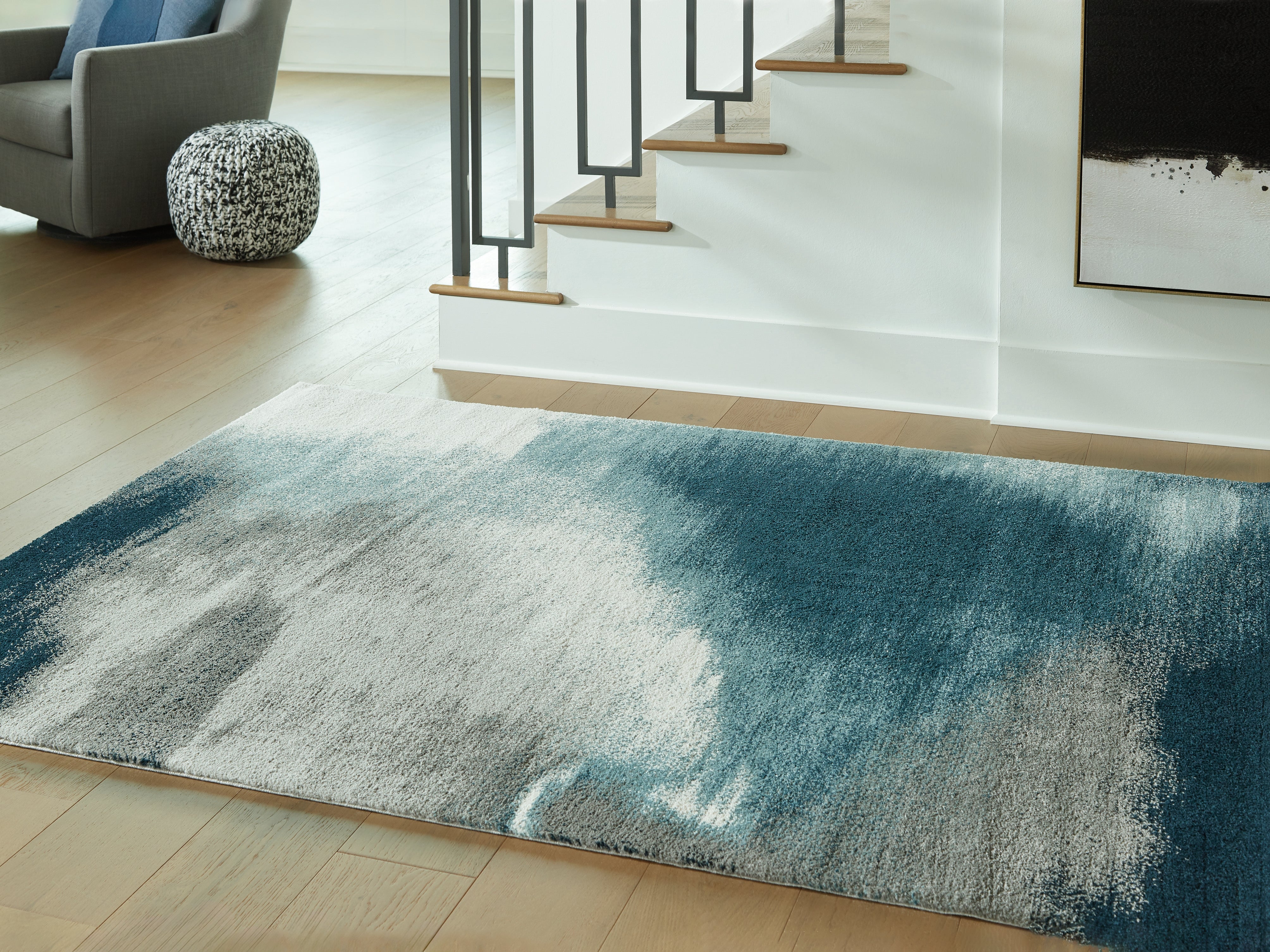 Luxury Living Gallery - Ashley Furniture - Brentward Rug - 8' x 10' Rug / Blue/Gray/Ivory - R407081
