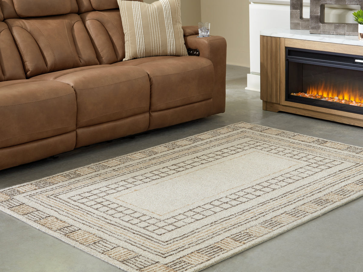 Luxury Living Gallery - Ashley Furniture - Idaman Rug - Medium Rug / Taupe/Brown - R407292