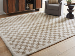 Luxury Living Gallery - Ashley Furniture - Karamen Rug - Medium Rug / Taupe/Ivory - R407342