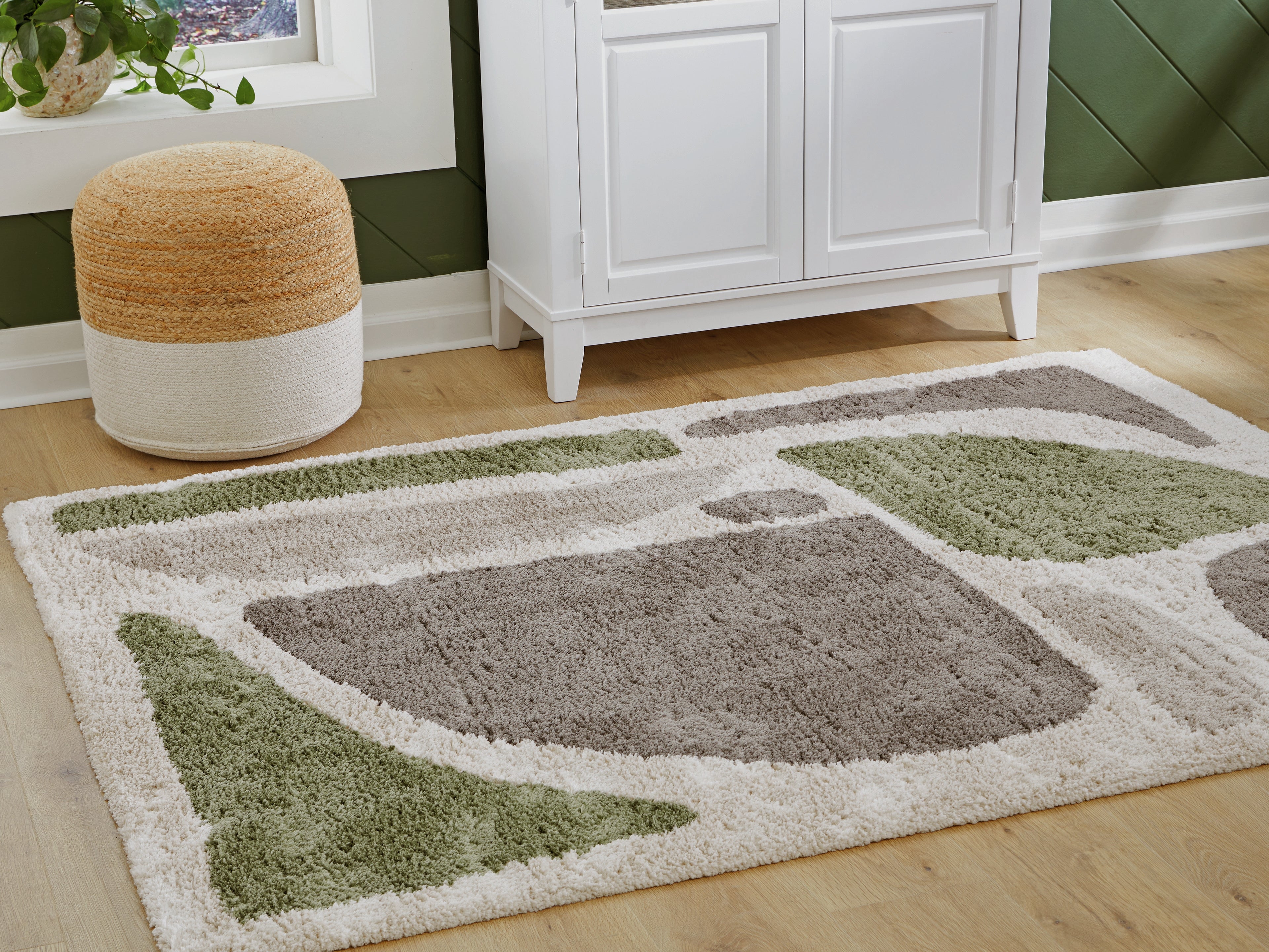Luxury Living Gallery - Ashley Furniture - Anburgh Rug - Medium Rug / Green/Gray/Ivory - R407352
