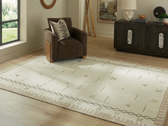 Luxury Living Gallery - Ashley Furniture - Dot Rug - 5' x 7' Area Rug / Cream/Brown/Taupe - R407652