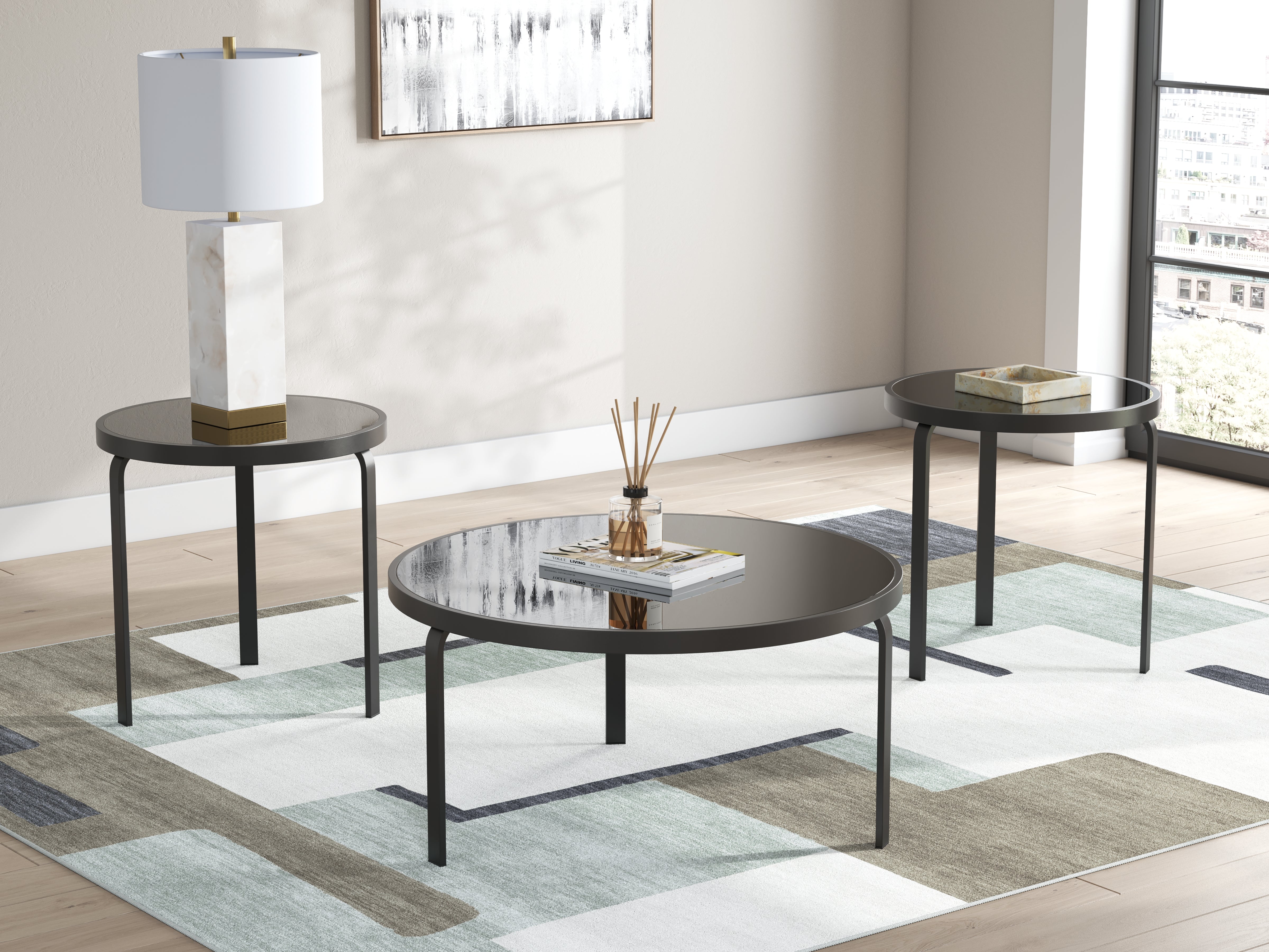 Luxury Living Gallery - Ashley Furniture - Dorylin Table (Set of 3) - Occasional Table Set (3/CN) / Black - T139-13