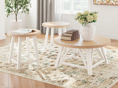 Luxury Living Gallery - Ashley Furniture - Fawndell Table (Set of 3) - Occasional Table Set (3/CN) / Antique White/Brown - T193-13