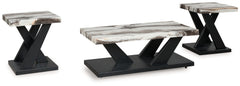 Luxury Living Gallery - Ashley Furniture - Cendill Table (Set of 3) - Occasional Table Set (3/CN) / Dark Brown/White/Black - T403-13