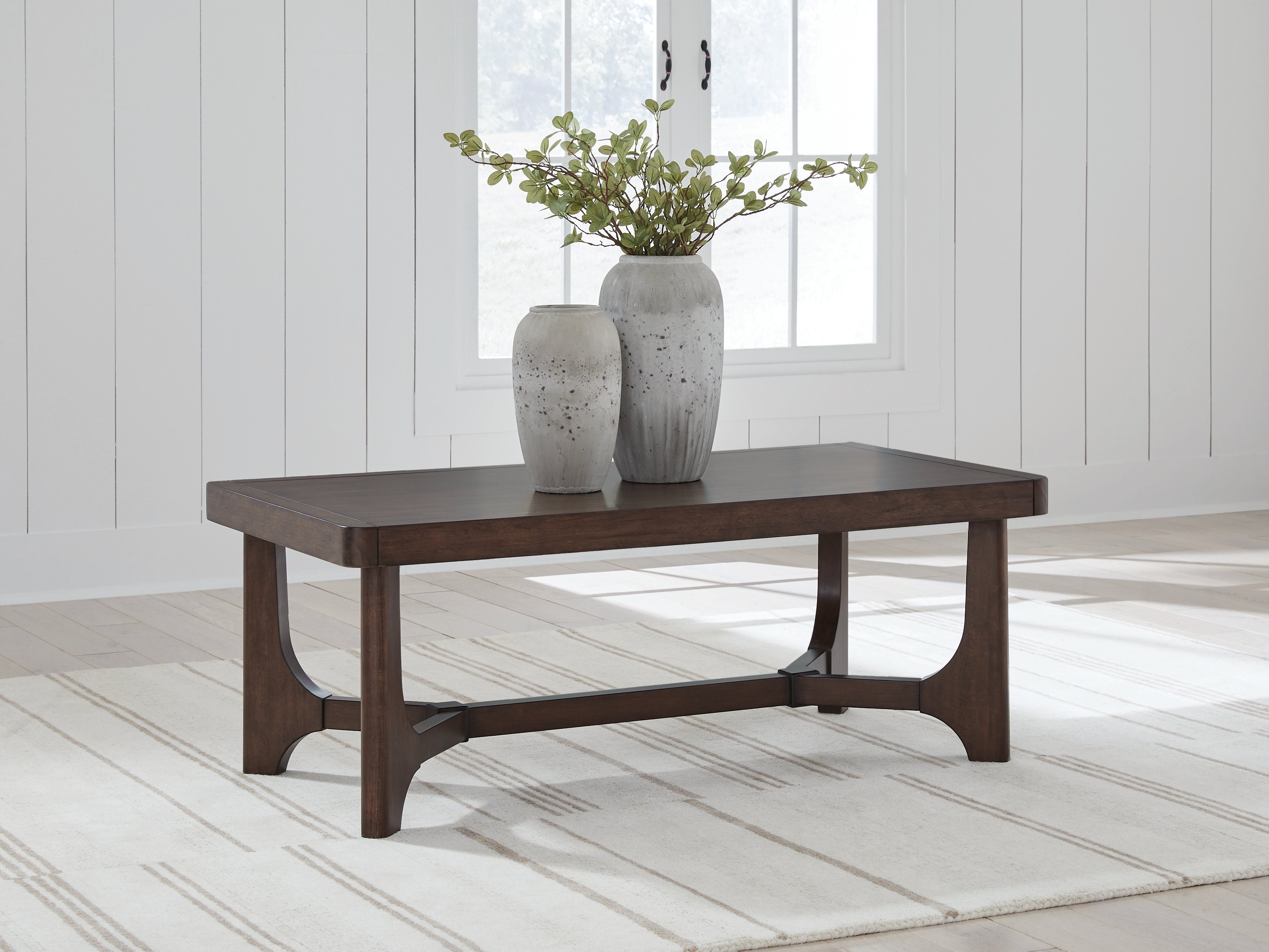 Luxury Living Gallery - Ashley Furniture - Korestone Coffee Table - Rectangular Cocktail Table / Dark Brown - T438-1
