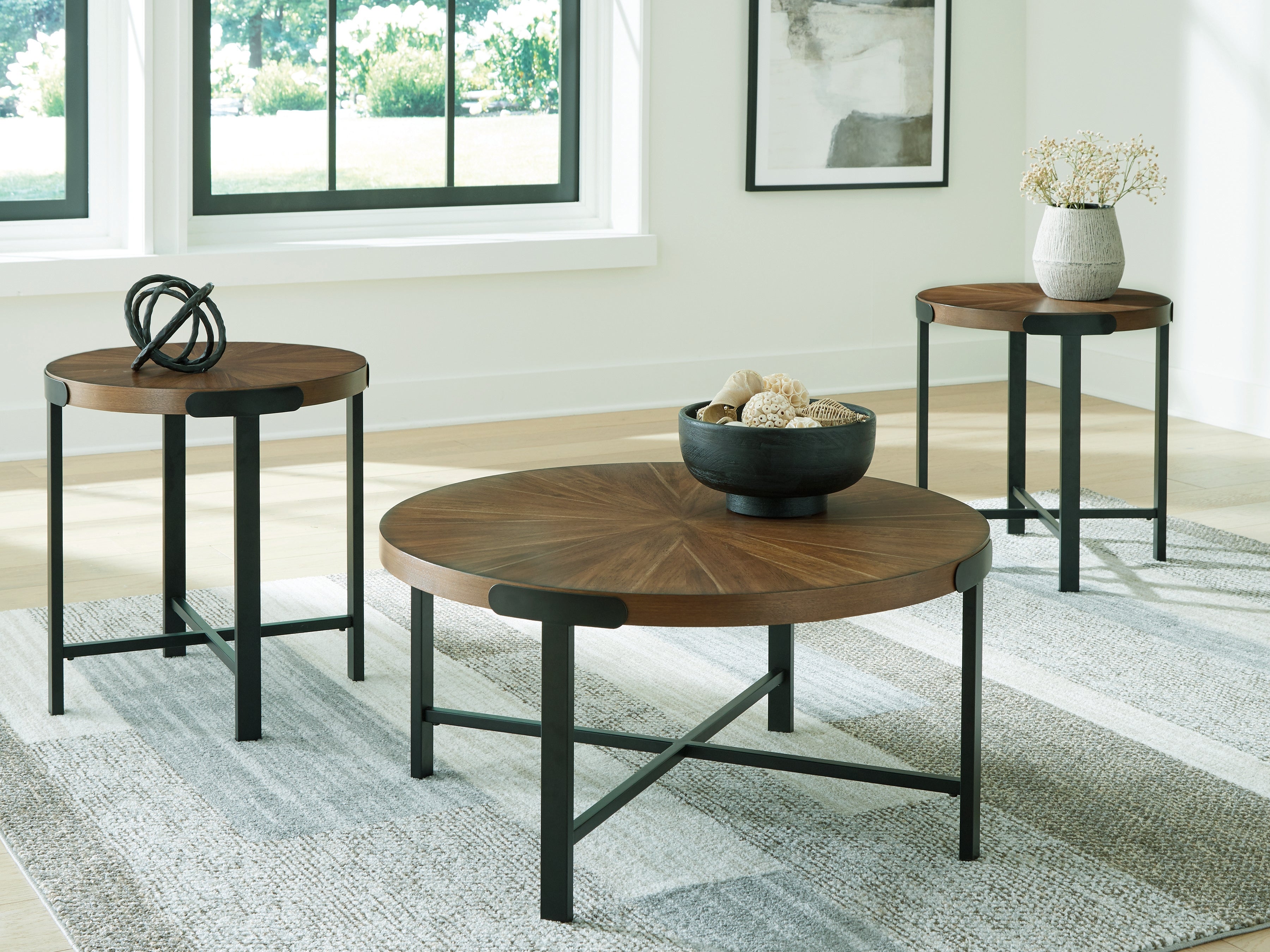Luxury Living Gallery - Ashley Furniture - Crosstrail Table (Set of 3) - Occasional Table Set (3/CN) / Brown - T483-13