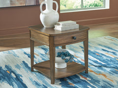 Luxury Living Gallery - Ashley Furniture - Burkbyer End Table - Rectangular End Table / Brown - T513-3