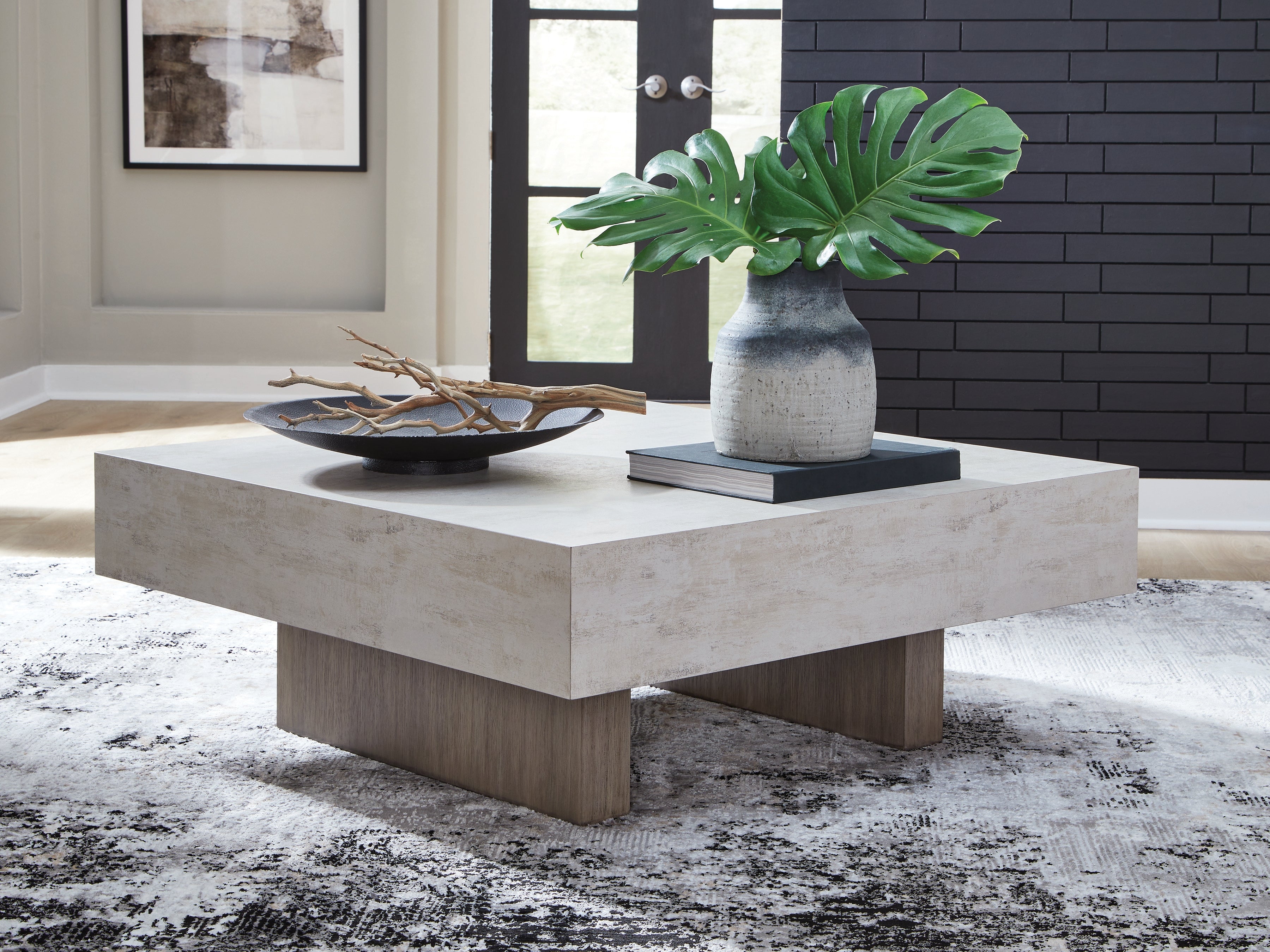 Luxury Living Gallery - Ashley Furniture - Jorlaina Coffee Table - Square Cocktail Table / Light Grayish Brown - T622-8