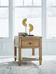 Luxury Living Gallery - Ashley Furniture - Sharlance End Table - Rectangular End Table / Light Brown - T655-3