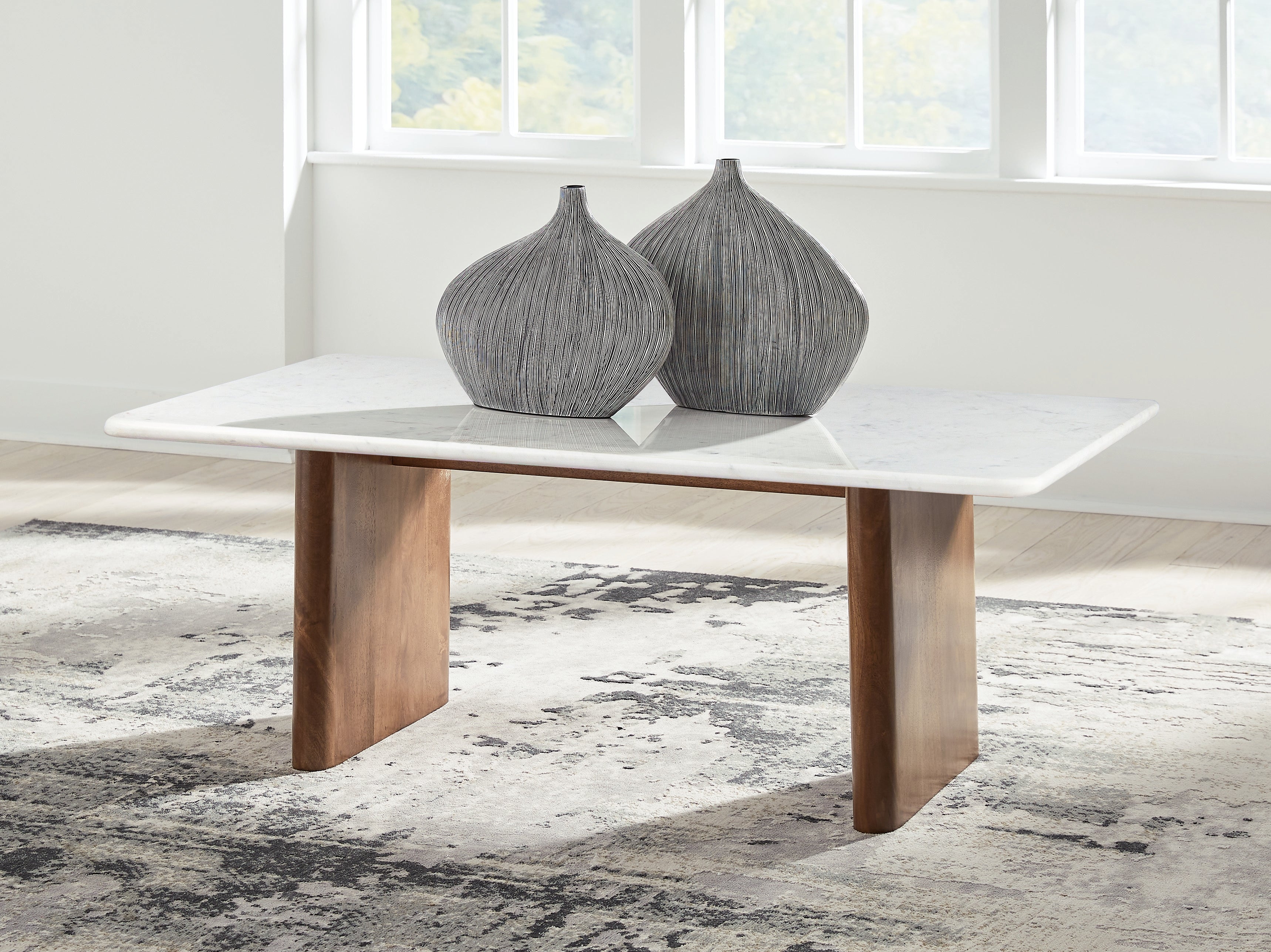 Luxury Living Gallery - Ashley Furniture - Isanti Coffee Table - Rectangular Cocktail Table / Light Brown/White - T662-1