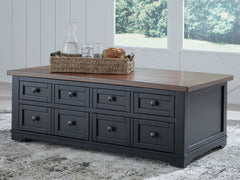 Luxury Living Gallery - Ashley Furniture - Wildenauer Lift-Top Coffee Table - Lift Top Cocktail Table / Brown/Black - T664-9