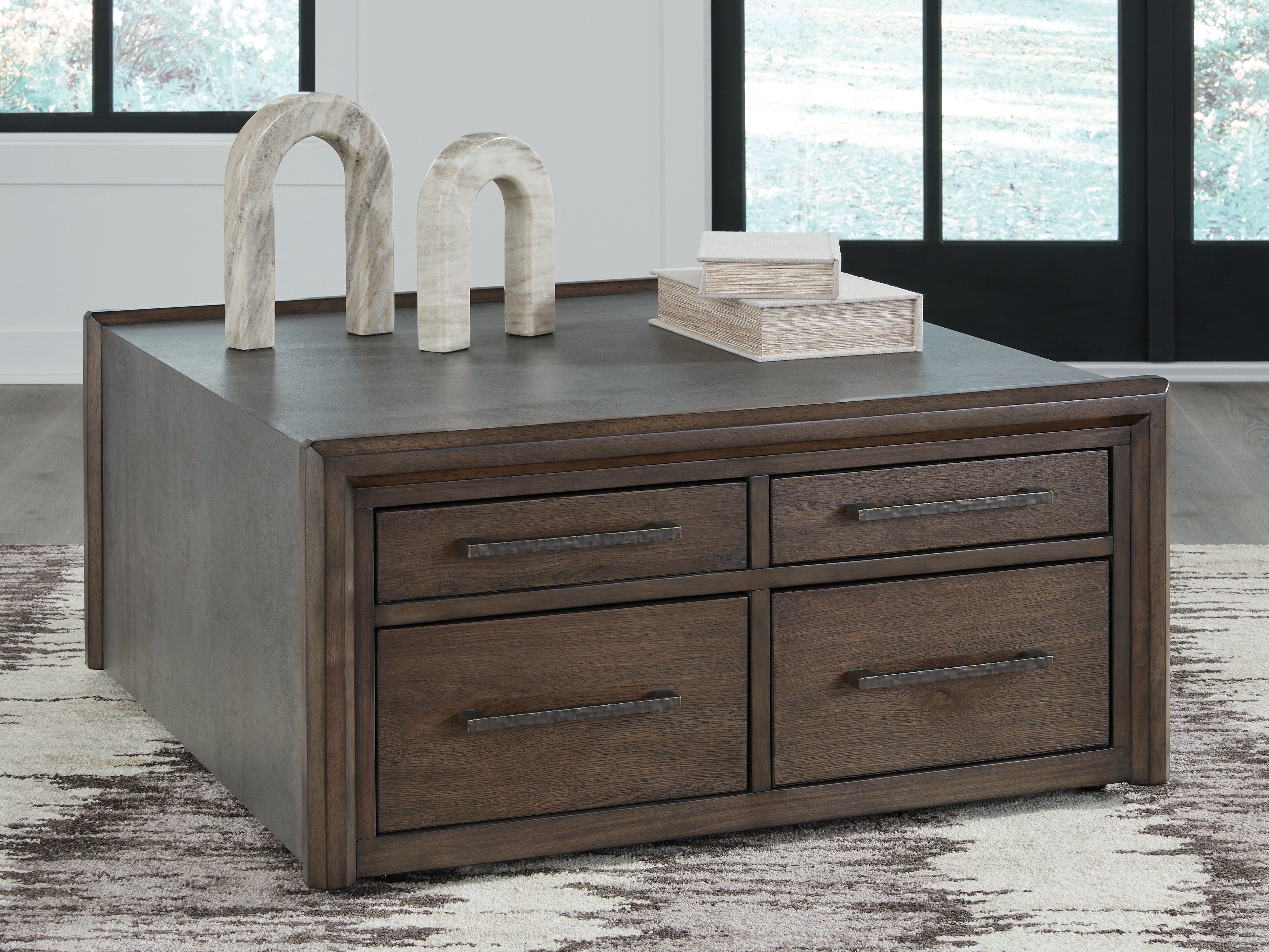 Luxury Living Gallery - Ashley Furniture - Kallenny Coffee Table - Square Cocktail Table / Brown/Gray - T669-8